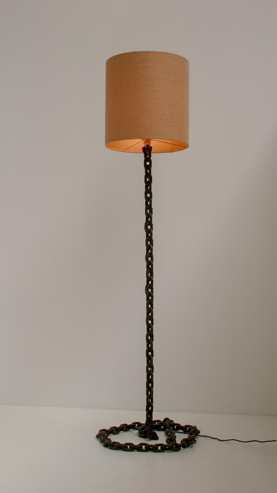 Mid-Century Modern Large Chain Link Floor Lamp in the style of Franz West, France, 1970s