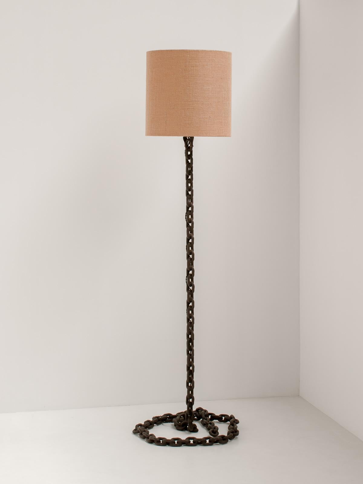 Late 20th Century Large Chain Link Floor Lamp in the style of Franz West, France, 1970s