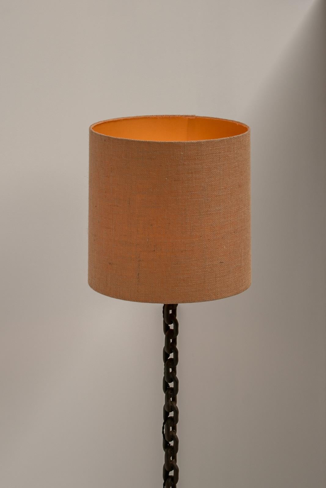Metal Large Chain Link Floor Lamp in the style of Franz West, France, 1970s