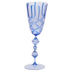 Large Chalice with Blue Decoration by Artistica Barovier, 1920's Italy