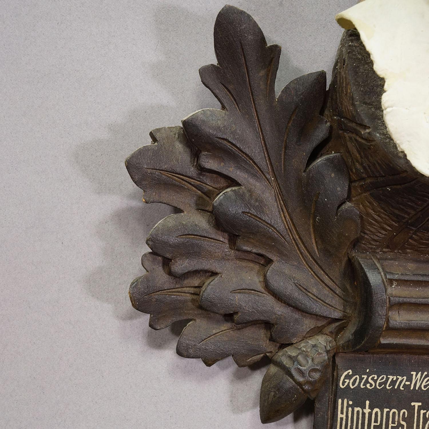 Grand trophée Chamois sur plaque sculptée, Autriche 1955 Bon état - En vente à Berghuelen, DE