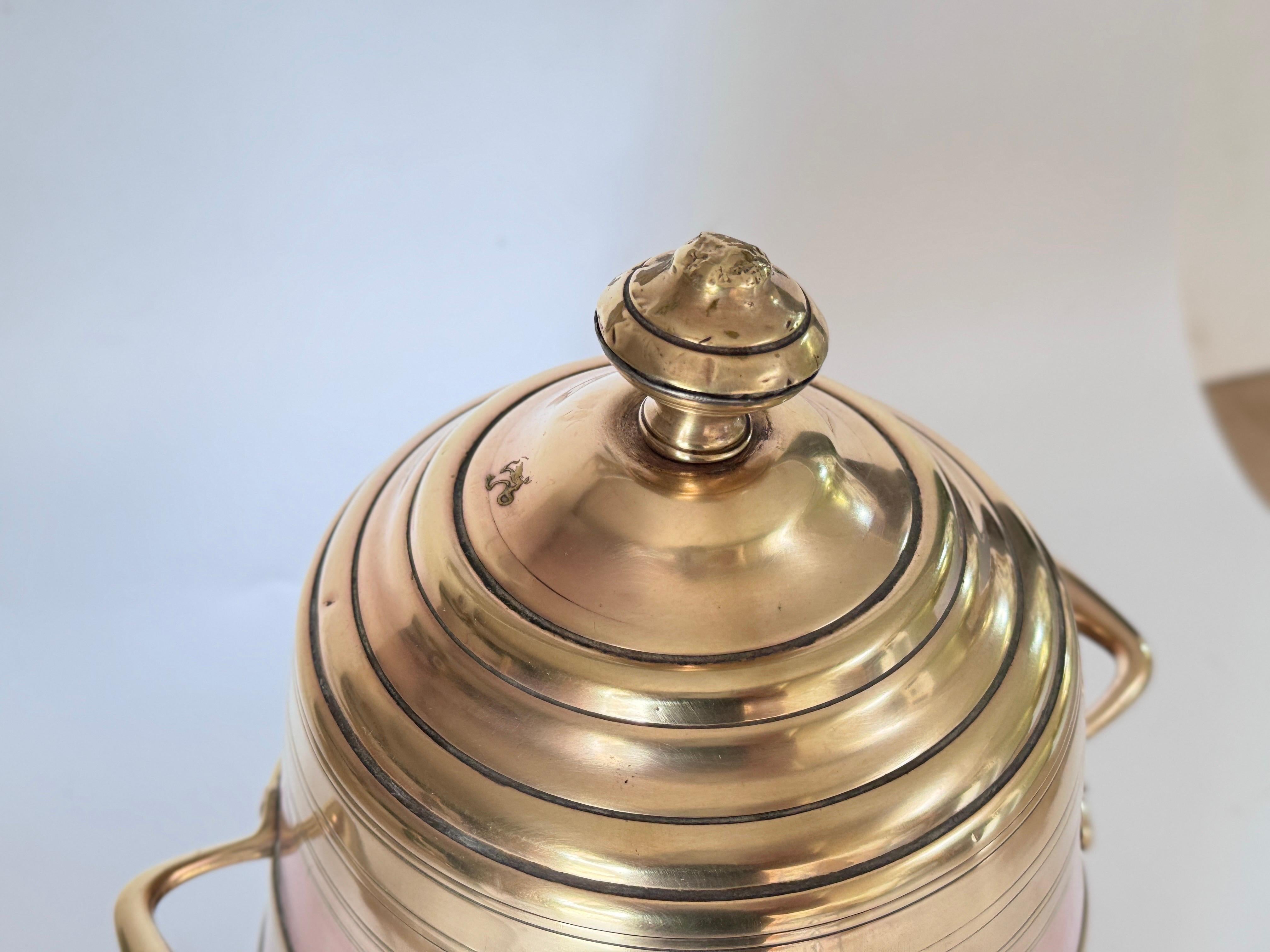 Large Champagne Bucket or Pot Brass and Cooper Deutch 19th Century For Sale 1