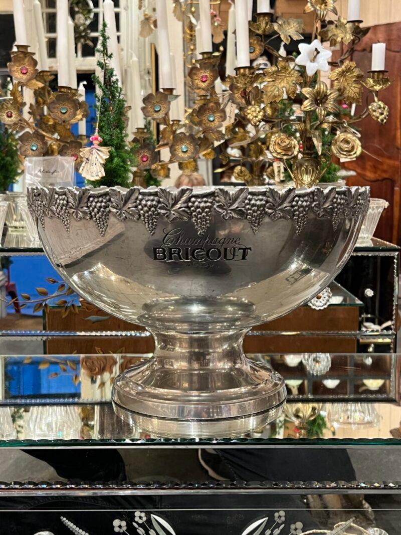 Handsome and large old champagne cooler, from France.  Rarely found size, so can store 4-5 bottles. 

Originating from Avize, a famous town in the champagne region, known for its production of exclusive champagnes.

Made of quality pewter and from