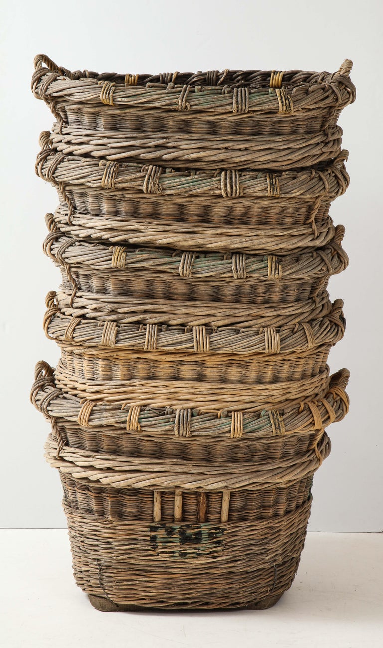 Large Champagne Grape Harvest Baskets, Reims, France, c. 1920-30 In Good Condition For Sale In Brooklyn, NY