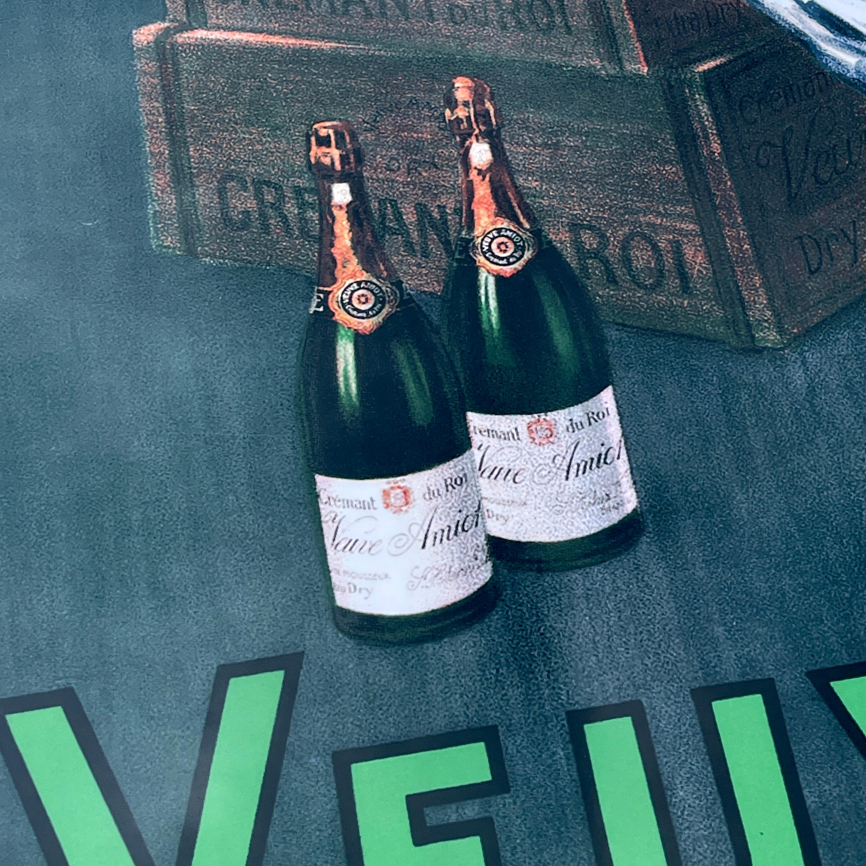 Aluminum Large Champagne poster Veuve Amiot Cremant du Roi