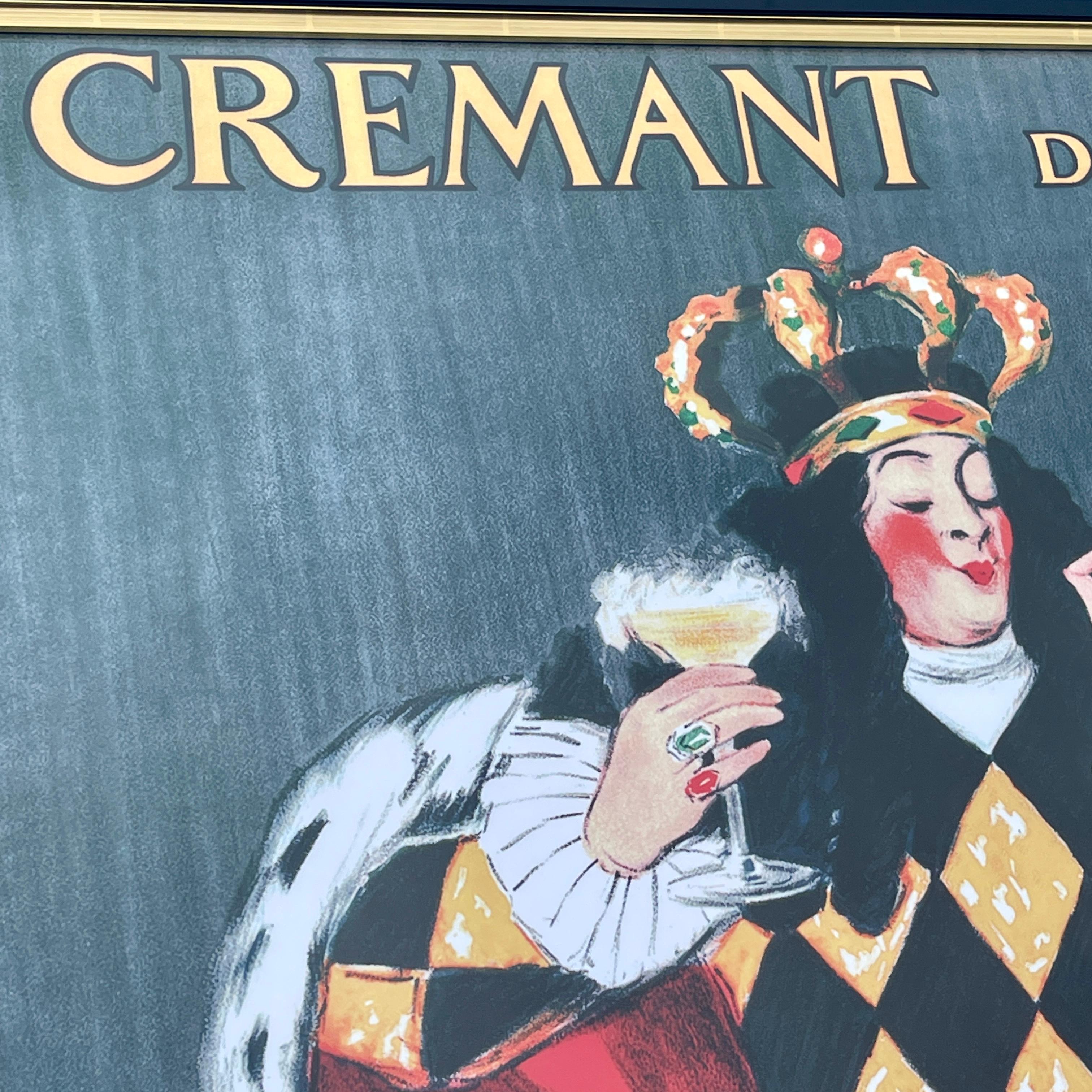 Large Champagne poster Veuve Amiot Cremant du Roi In Good Condition In Haddonfield, NJ