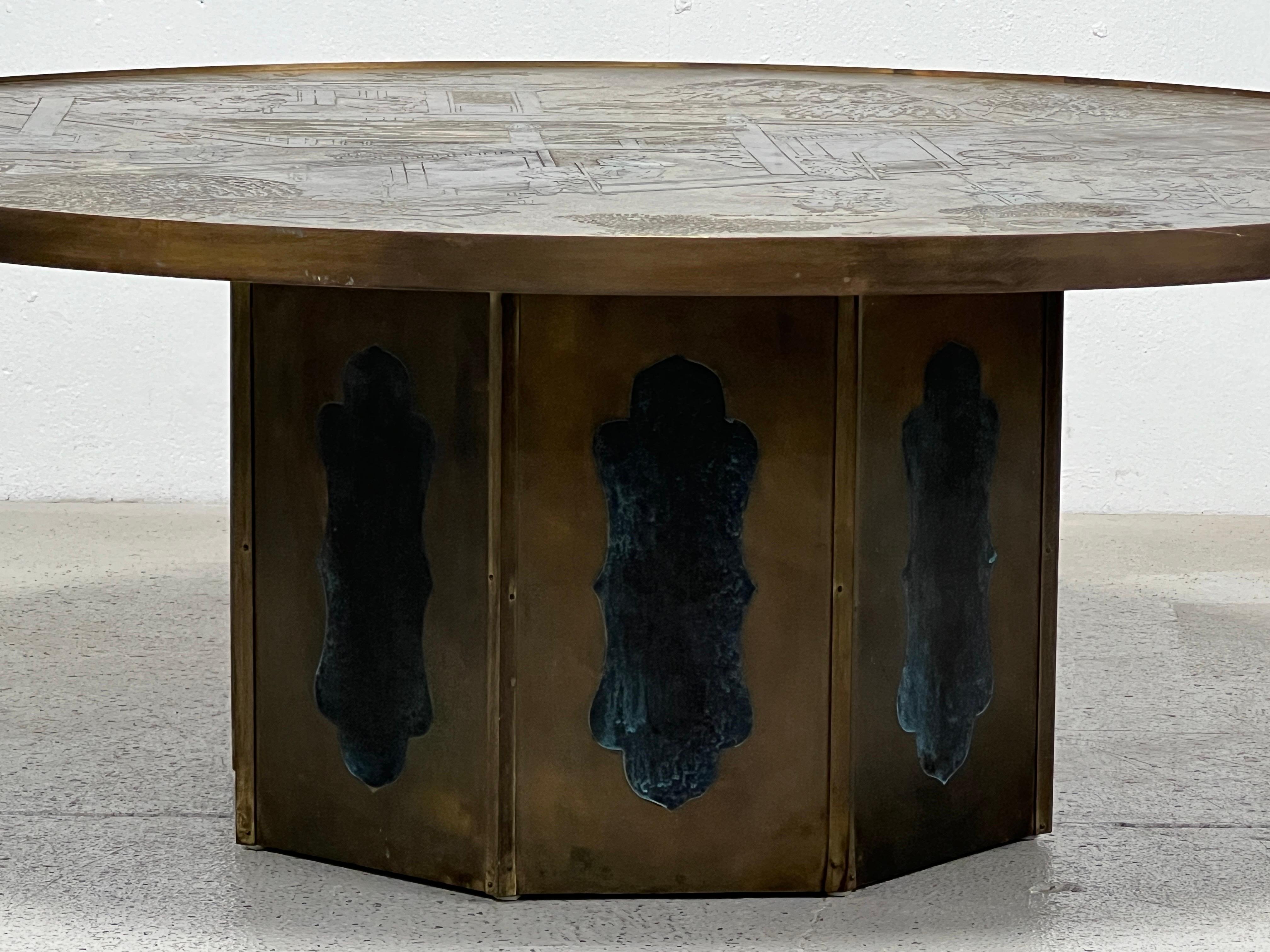 Large Chan Coffee Table by Philip and Kelvin Laverne In Good Condition For Sale In Dallas, TX
