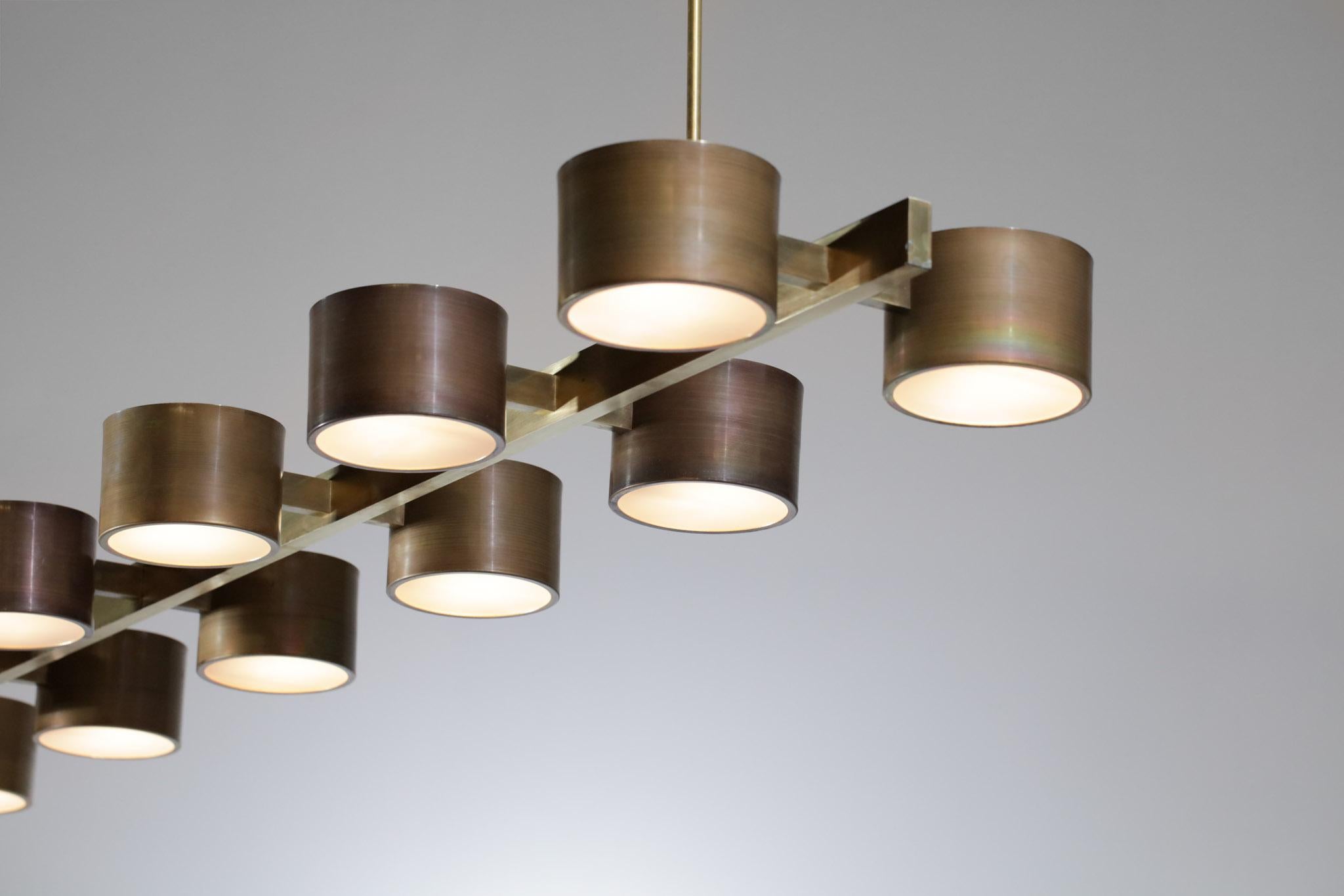 Mid-Century Modern Large Chandelier 12 shades in the Style of Hans Agne Jakobsson 
