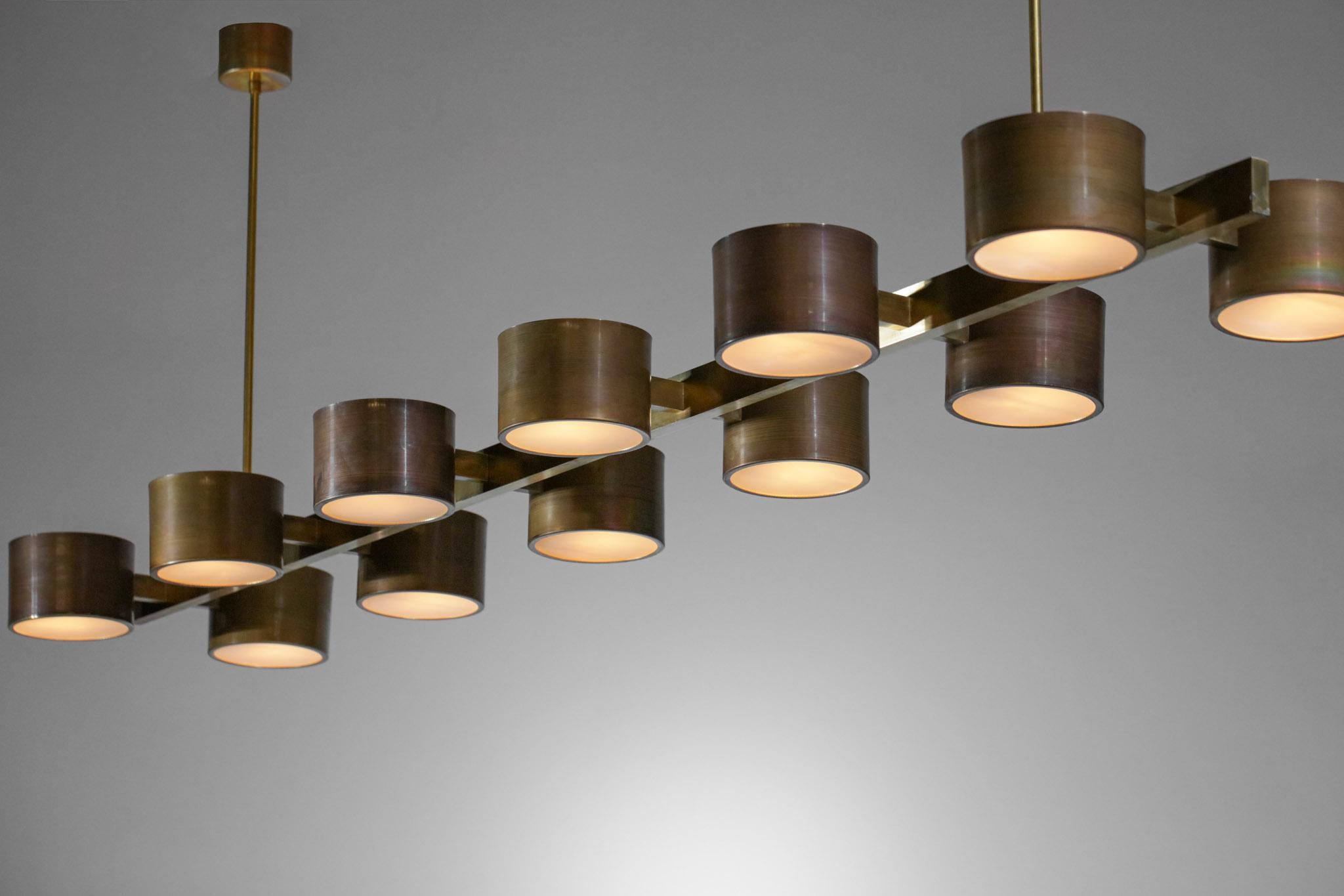 Italian Large Chandelier 12 shades in the Style of Hans Agne Jakobsson 