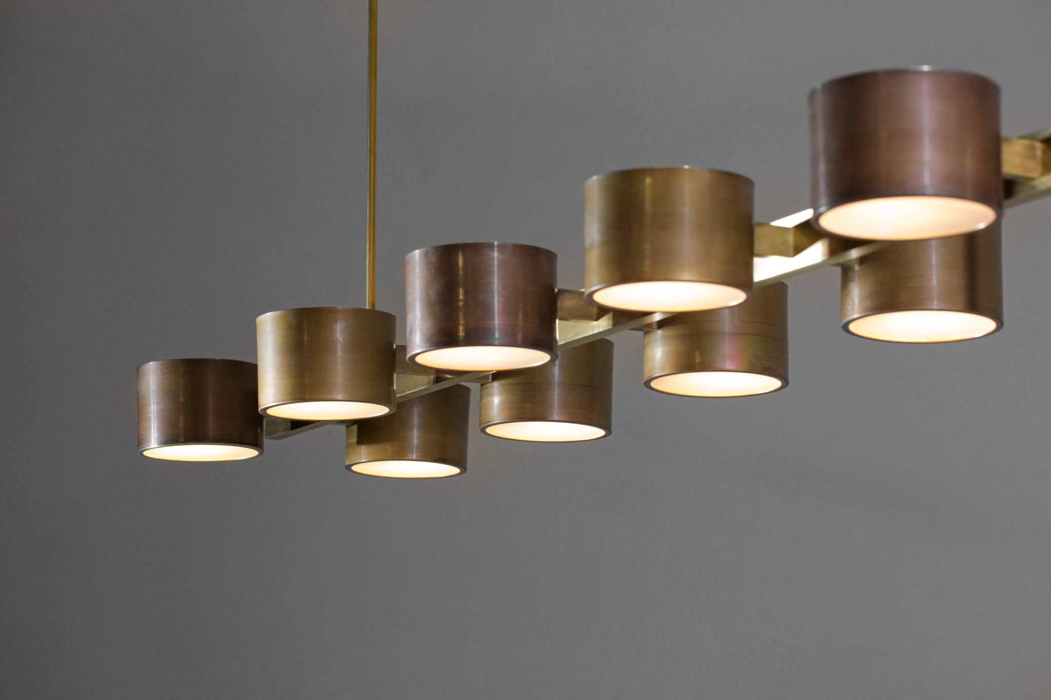 Brass Large Chandelier 12 shades in the Style of Hans Agne Jakobsson 