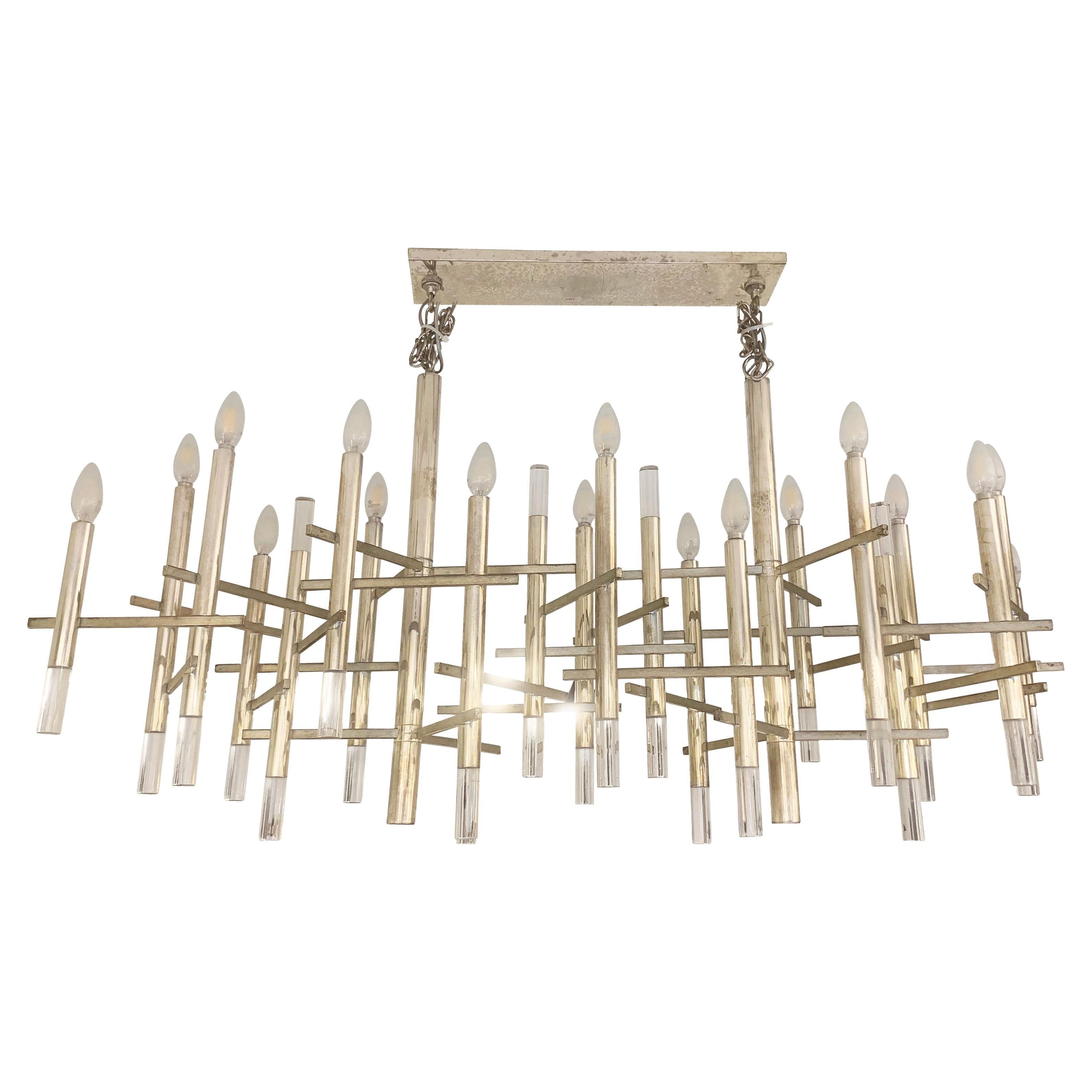 Large Chandelier by Gaetano Sciolari, Italy, 1960s For Sale