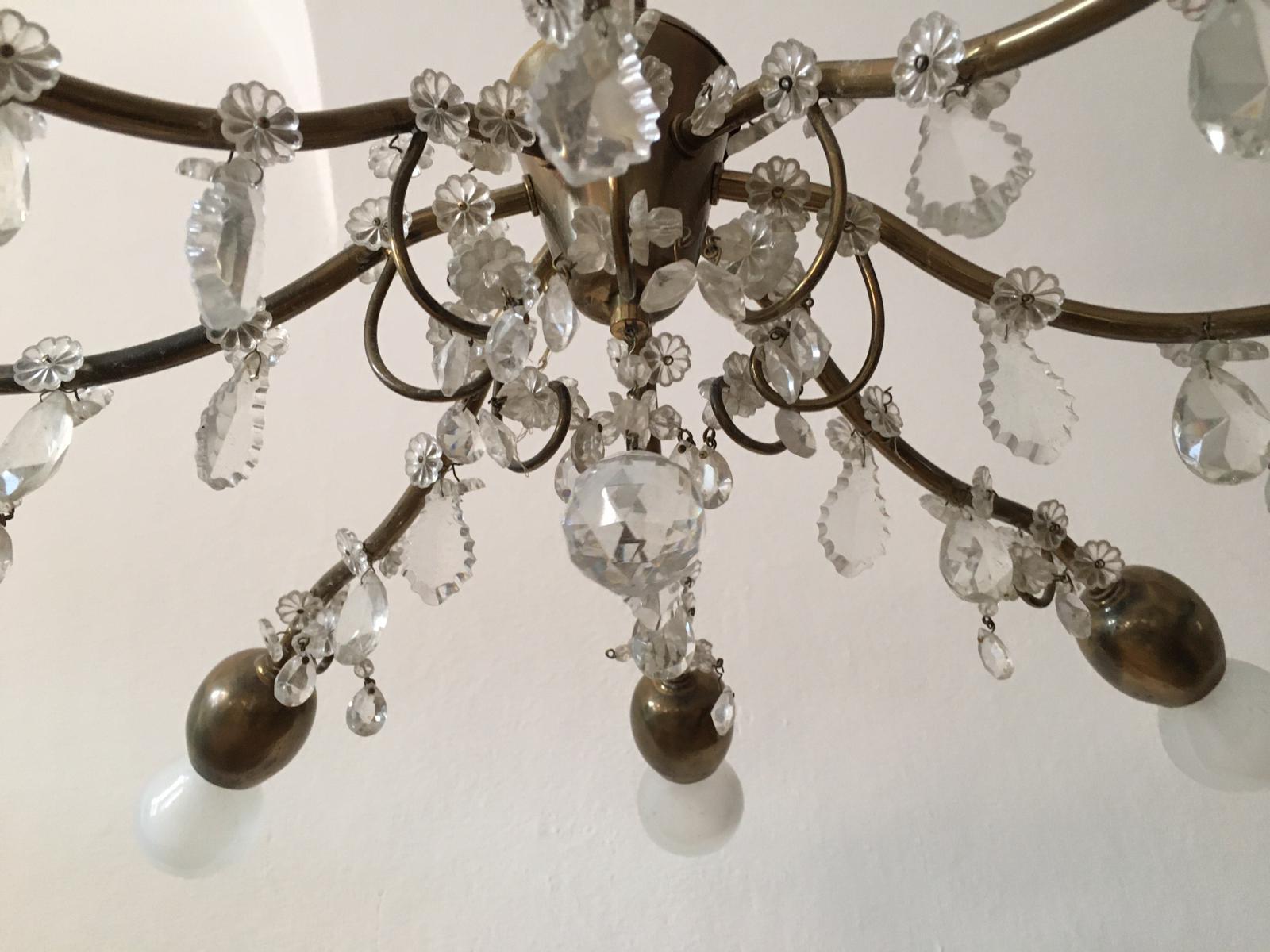 Mid-Century Modern Large Chandelier by J.L Lobmeyr For Sale