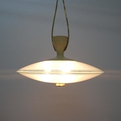 Brusotti Araña de cristal y latón de Luigi Brusotti, hacia 1950, Italia