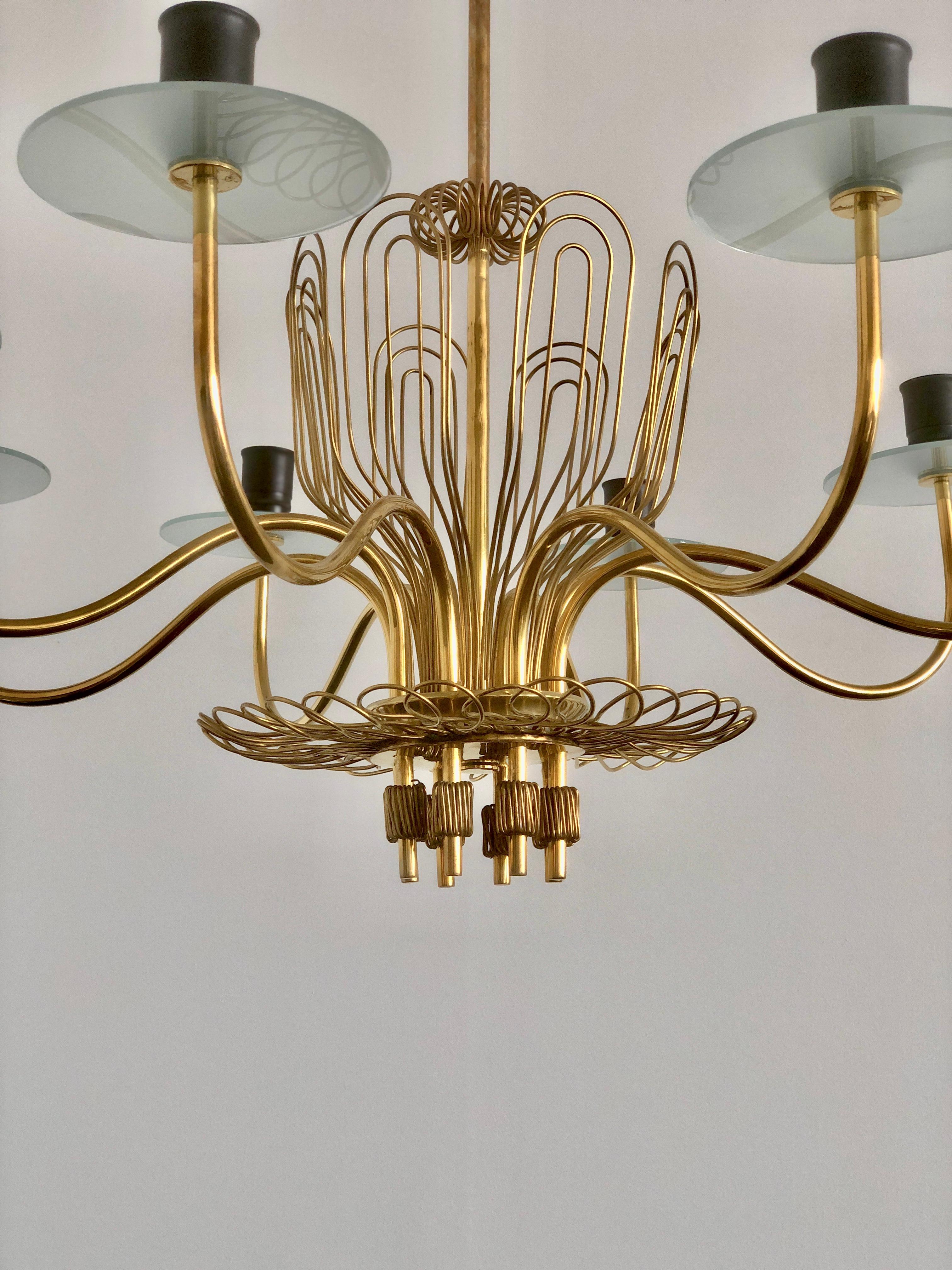 Large Chandelier by Paavo Tynell 6