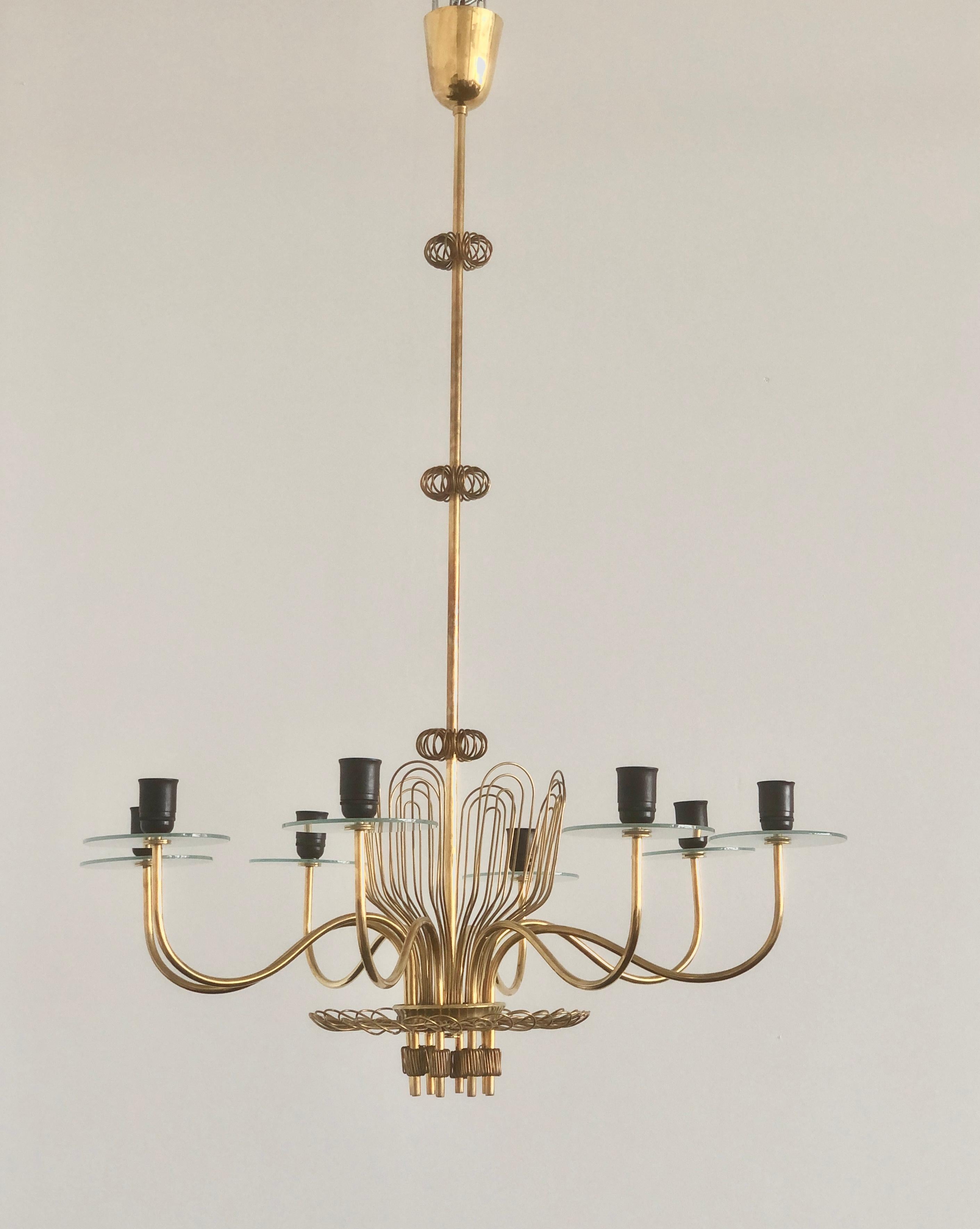 Mid-20th Century Large Chandelier by Paavo Tynell