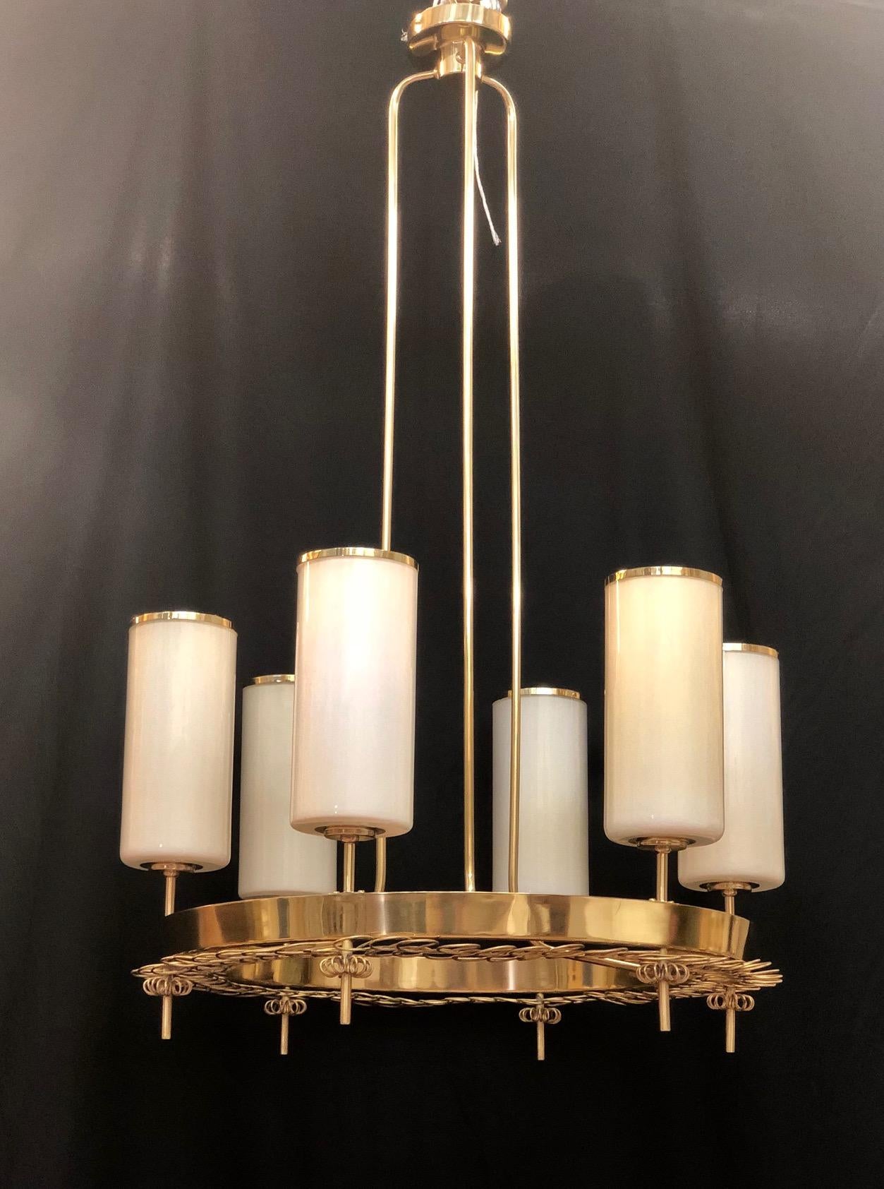 Mid-20th Century Large Chandelier by Paavo Tynell for Taito Oy For Sale