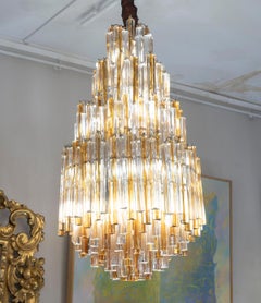 Large Chandelier by Veronese, Water Drop Model, Circa 1970.