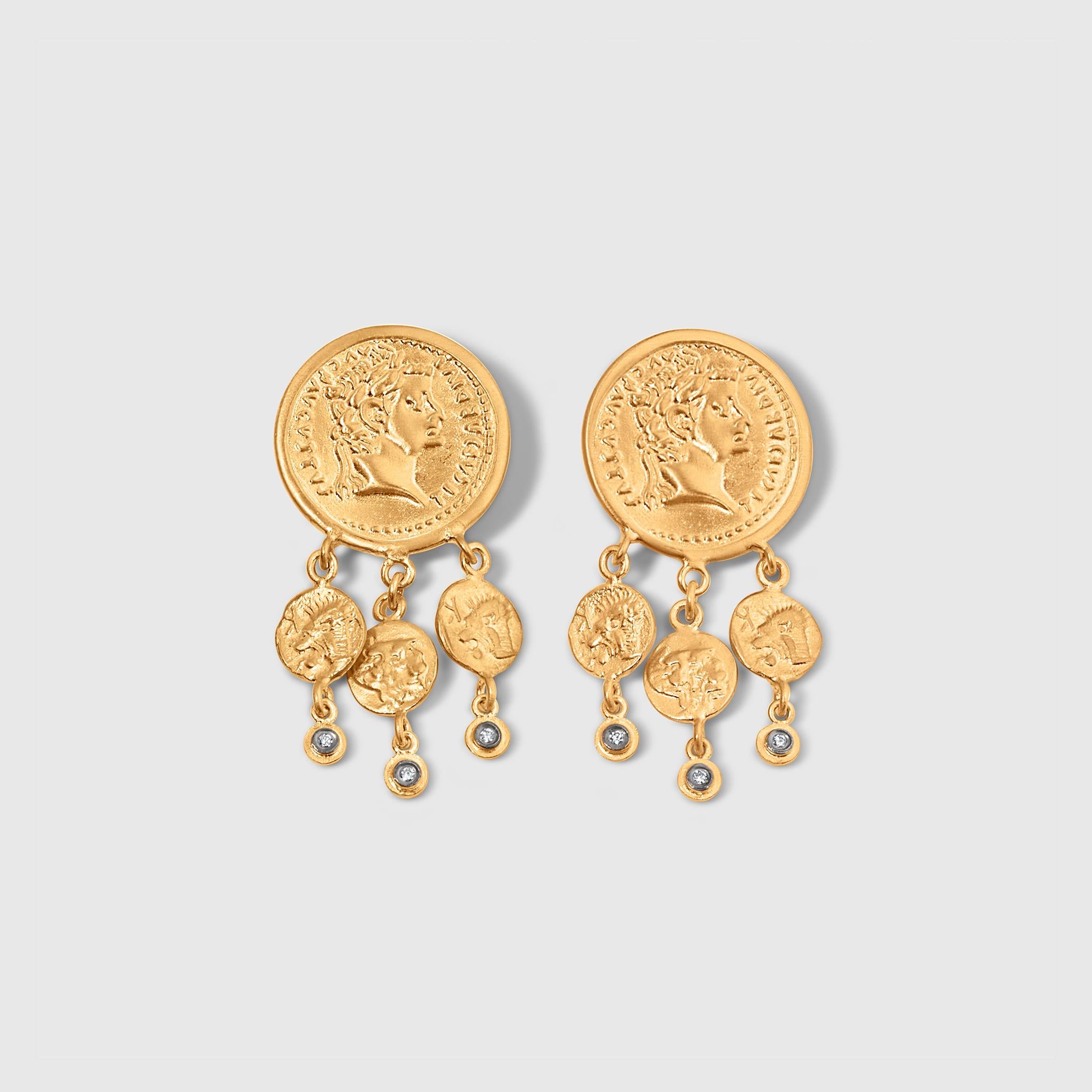 gold coin earrings men