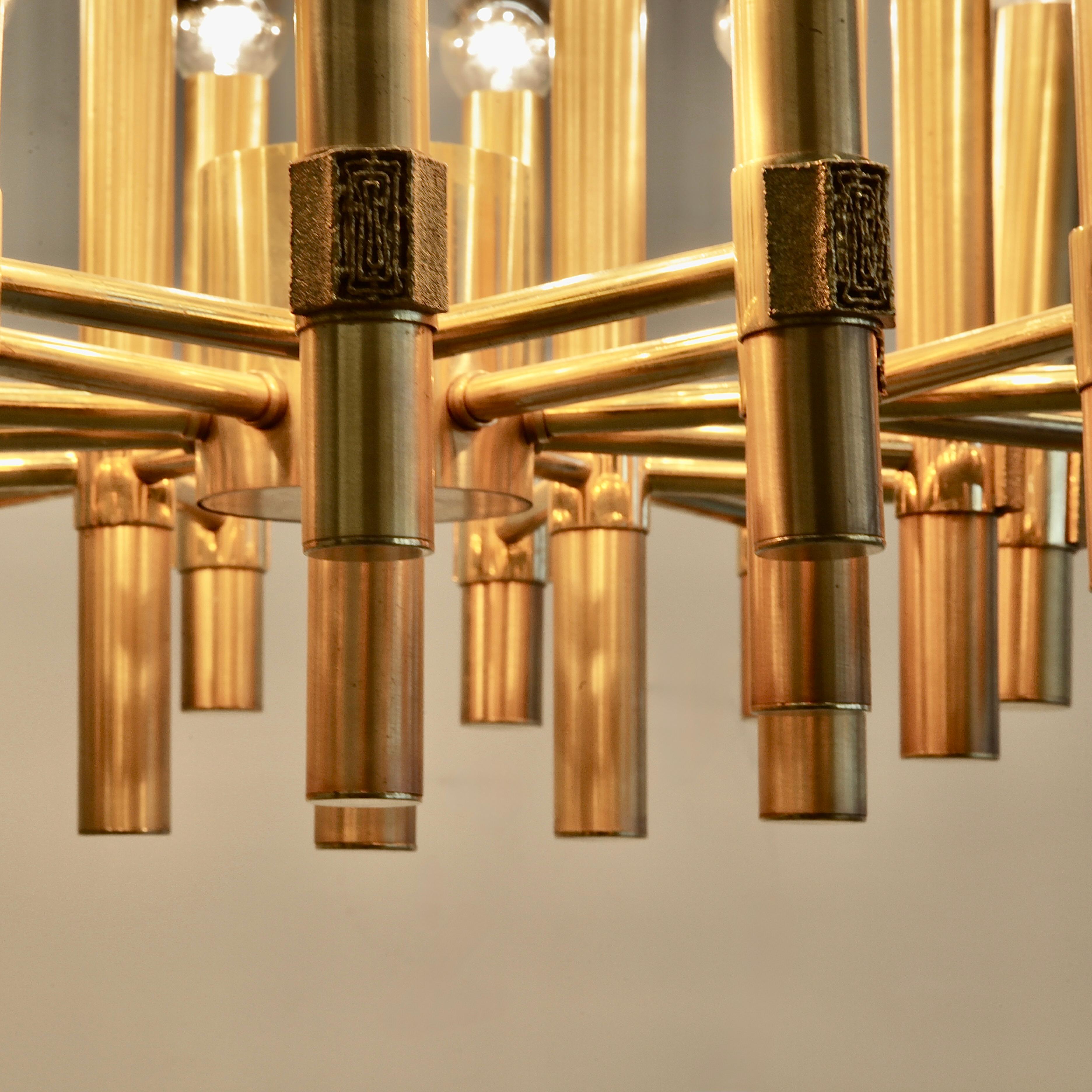 Gran lámpara de araña diseñada por Angelo BROTTO para ESPERIA, años 60 Metal en venta