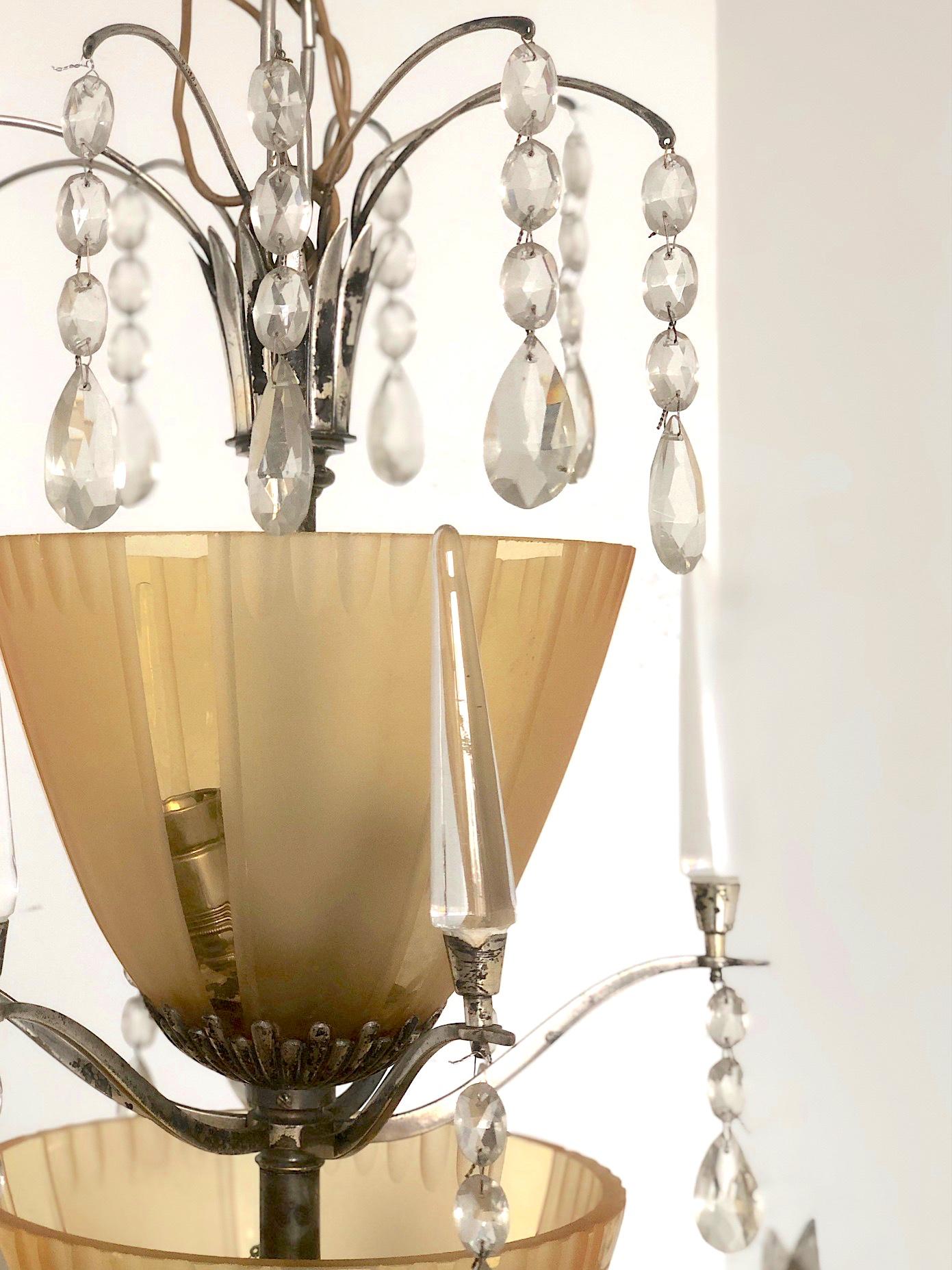 Large Chandelier Ellis Bergh Attributed, 2 Available For Sale 7