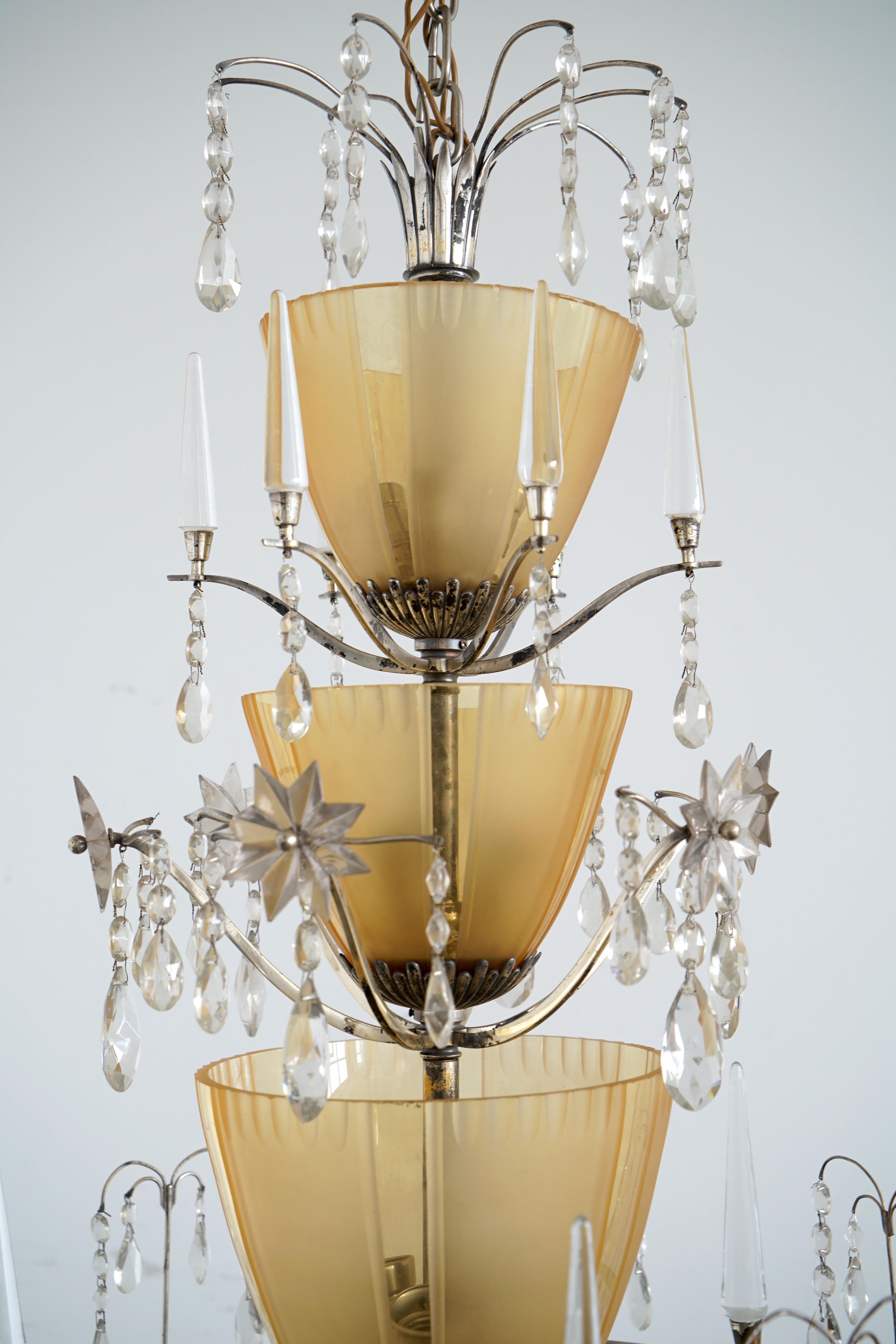Large Chandelier Ellis Bergh Attributed, 2 Available For Sale 2