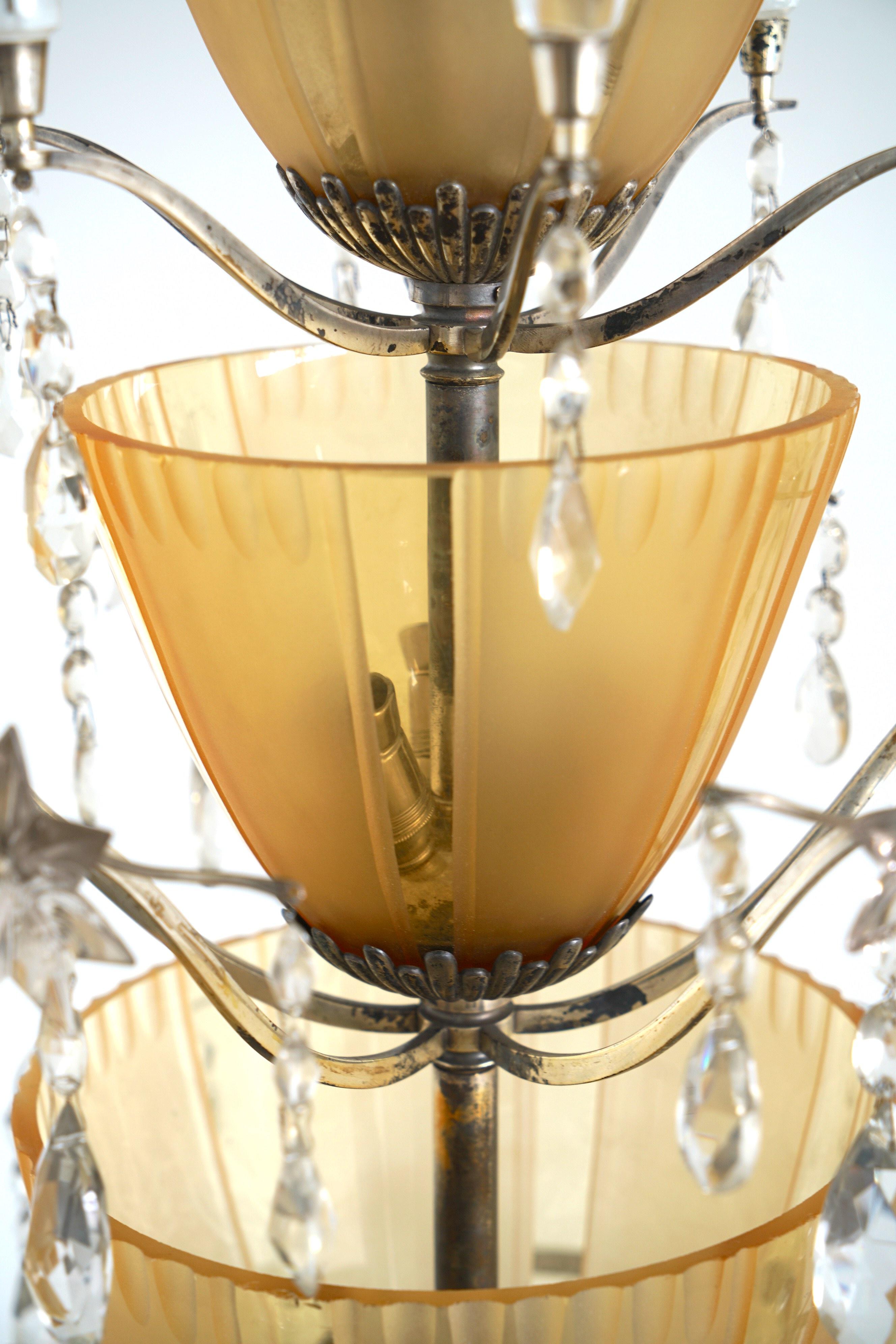 Large Chandelier Ellis Bergh Attributed, 2 Available For Sale 3