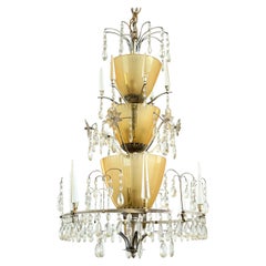 Large Chandelier Ellis Bergh Attributed, 2 Available