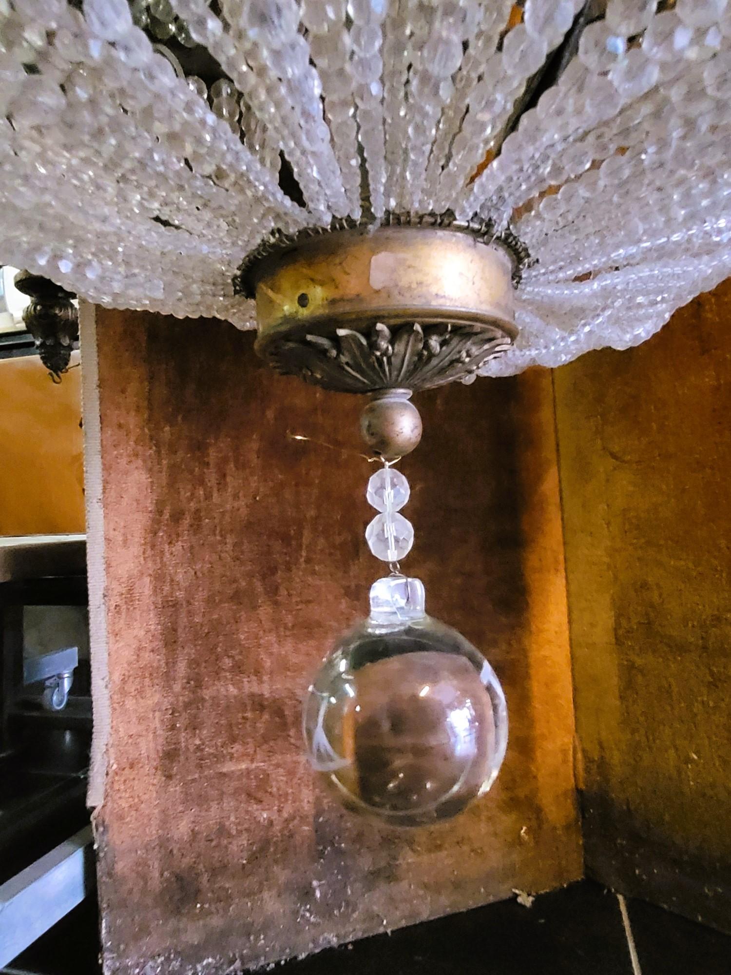 Large Chandelier (h153cm) Pearl Bag, Or Hot Air Balloon, Late 19th Early 20th Ce For Sale 5
