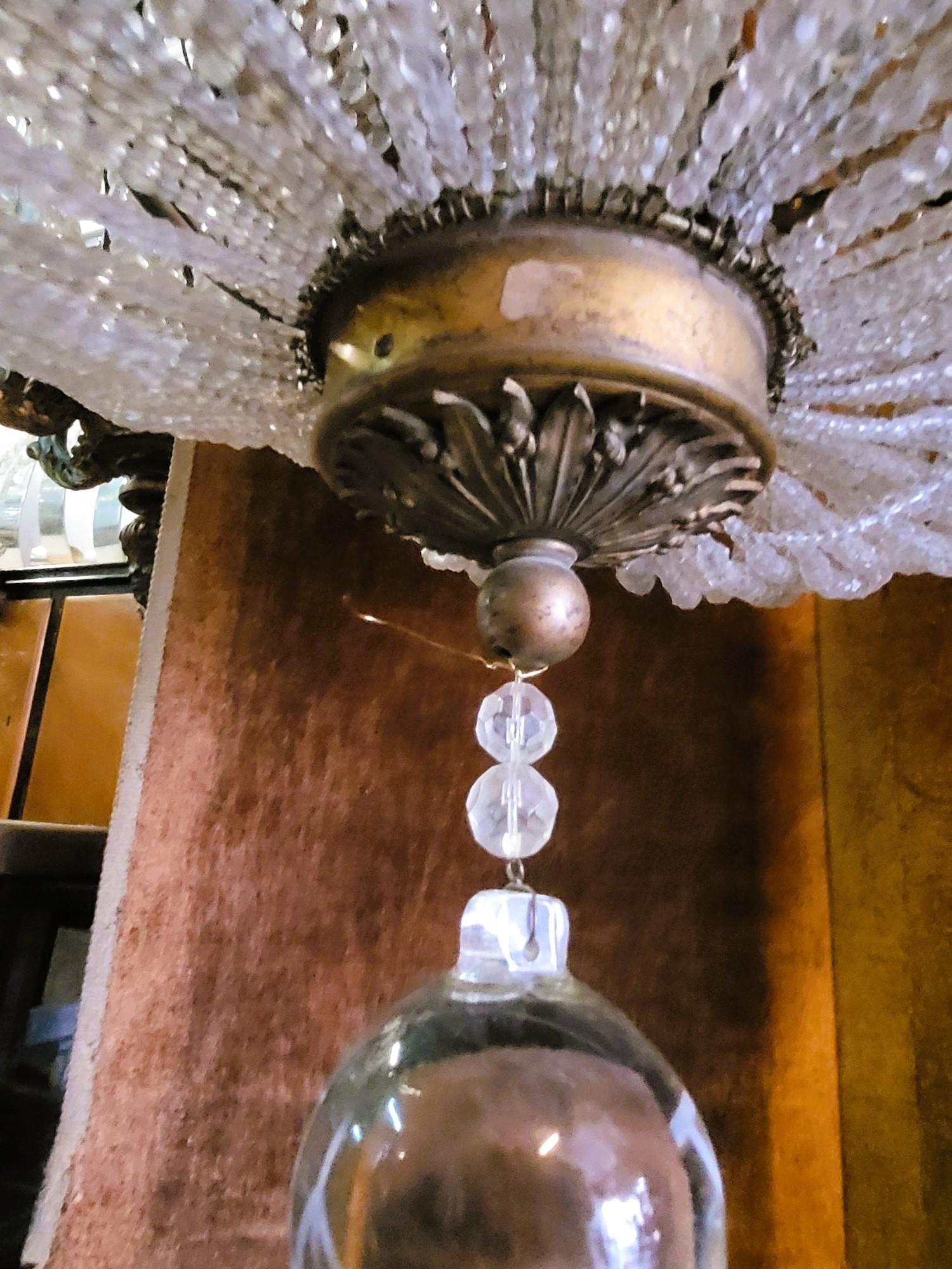 Large Chandelier (h153cm) Pearl Bag, Or Hot Air Balloon, Late 19th Early 20th Ce For Sale 6