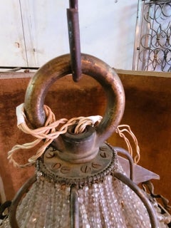 Large Chandelier (h153cm) Pearl Bag, Or Hot Air Balloon, Late 19th Early 20th Ce