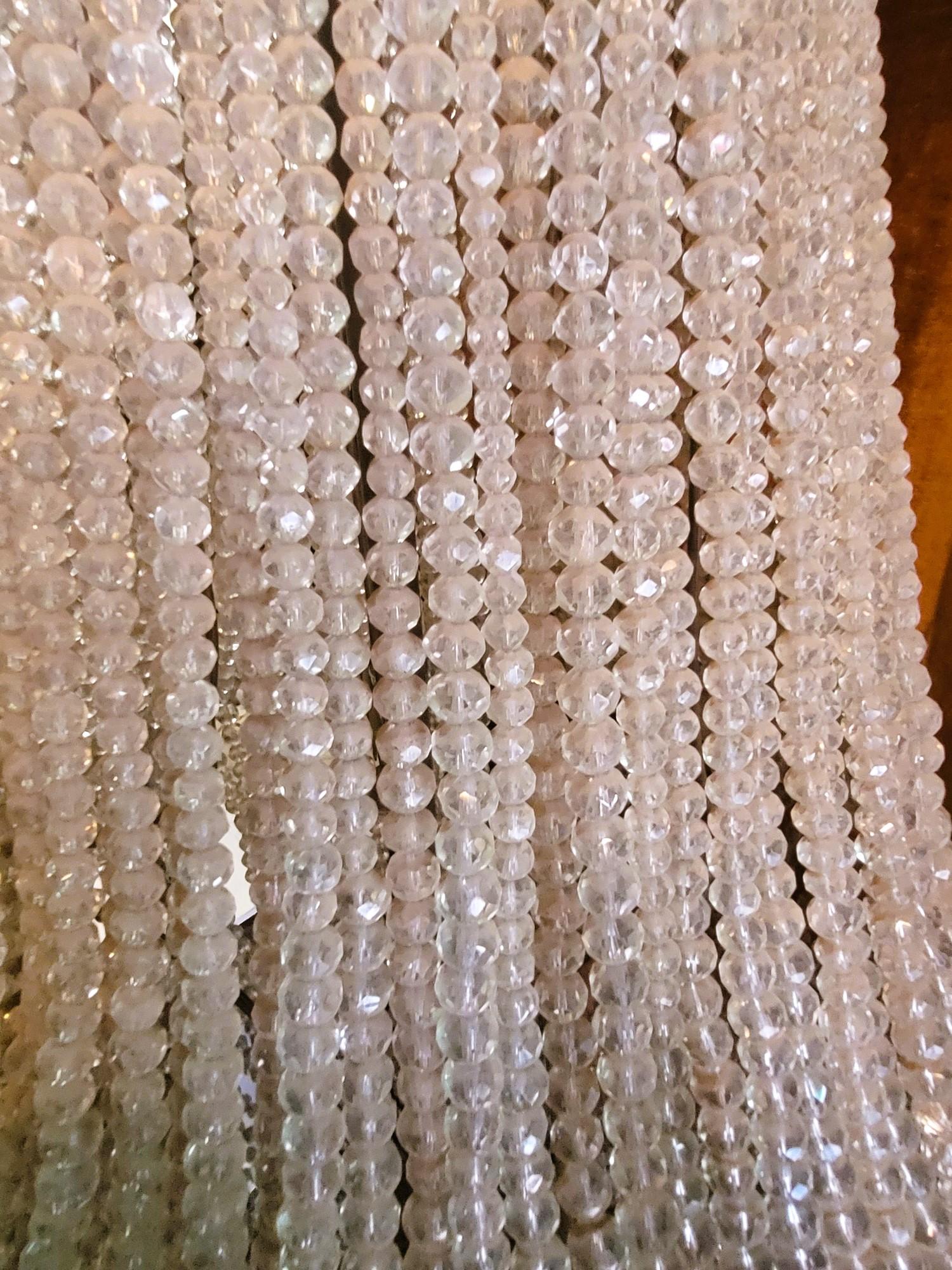 Large Chandelier (h153cm) Pearl Bag, Or Hot Air Balloon, Late 19th Early 20th Ce In Good Condition For Sale In MARSEILLE, FR