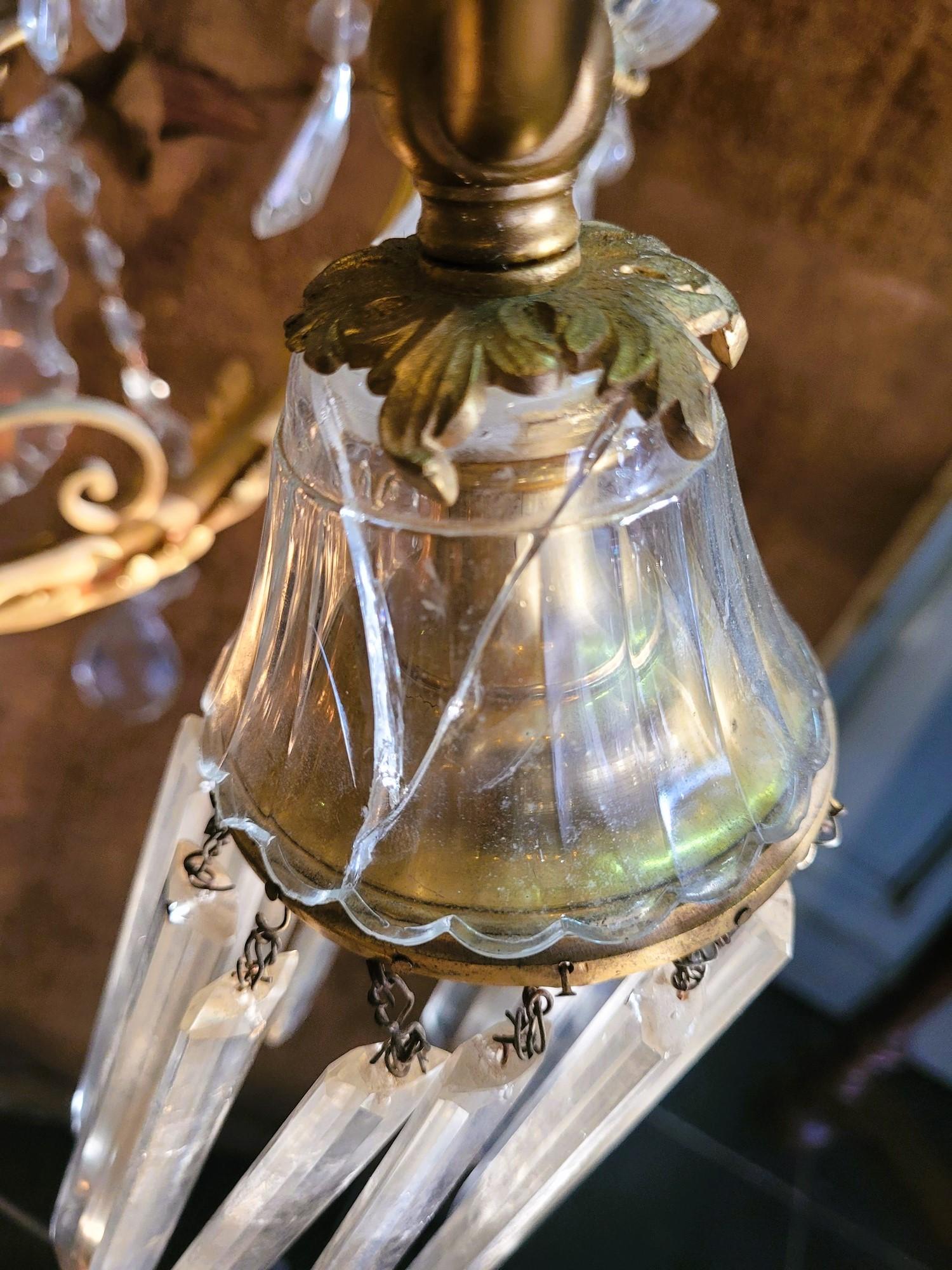 Large Chandelier In Gilt Bronze And Crystal, Napoleon III, Early 20th Century For Sale 9