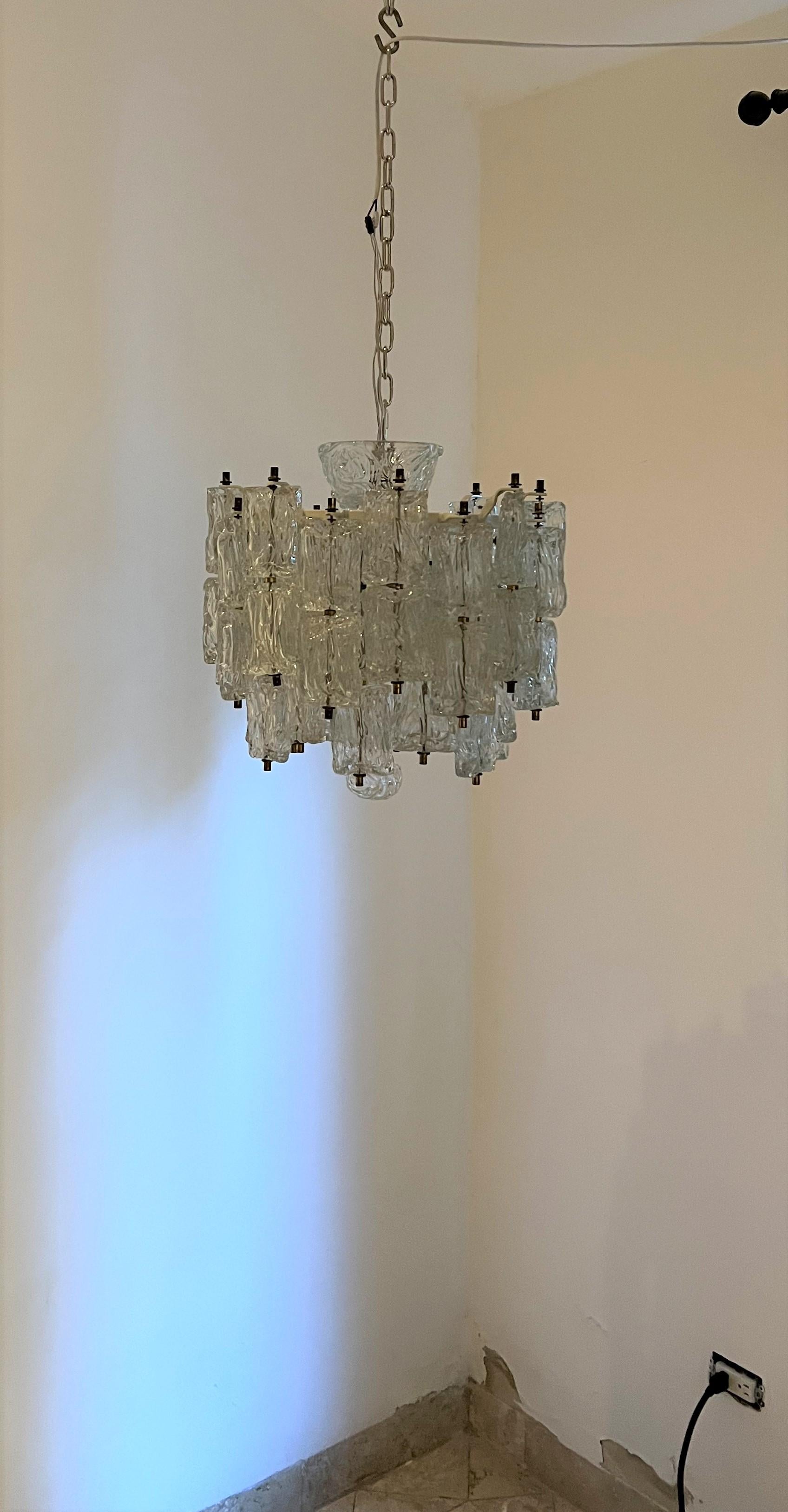Large Chandelier in Murano Glass by Barovier Toso, Italy, circa 1950 9