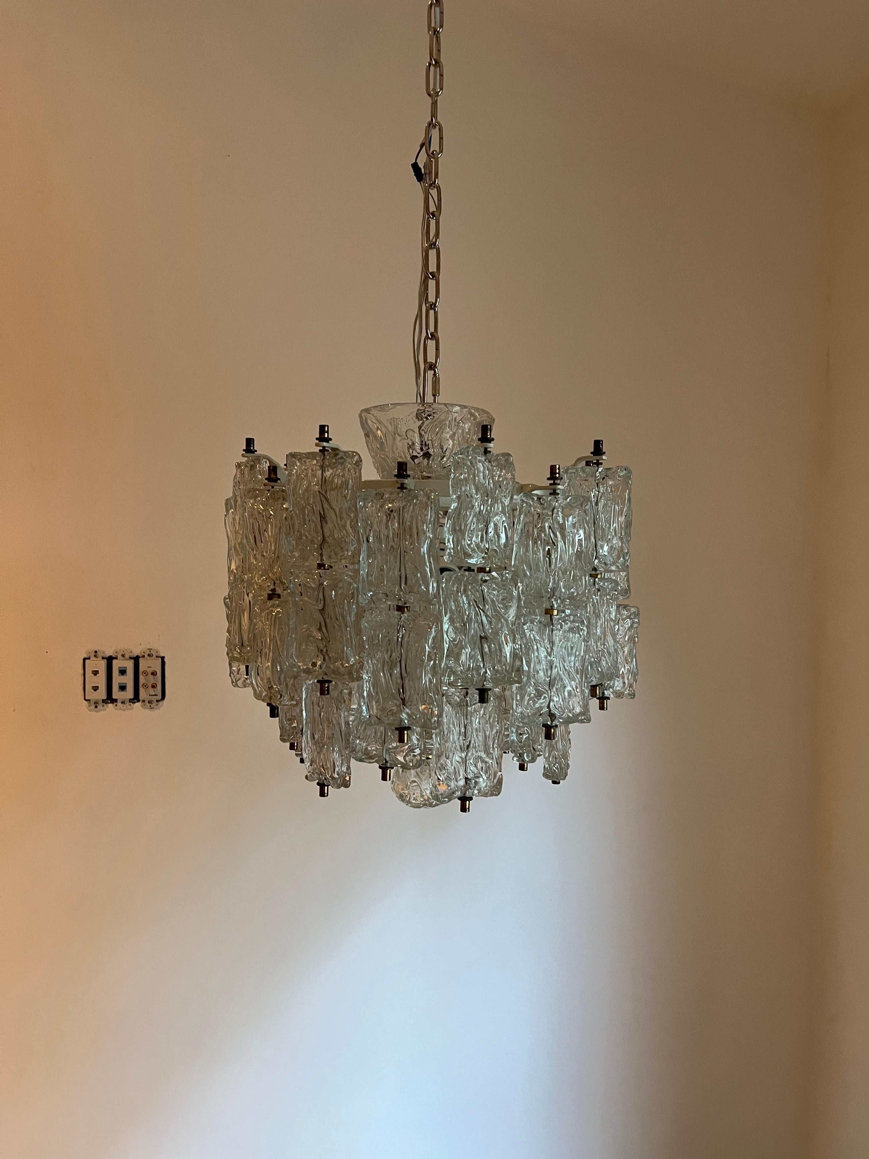 Large Chandelier in Murano Glass by Barovier Toso, Italy, circa 1950 10