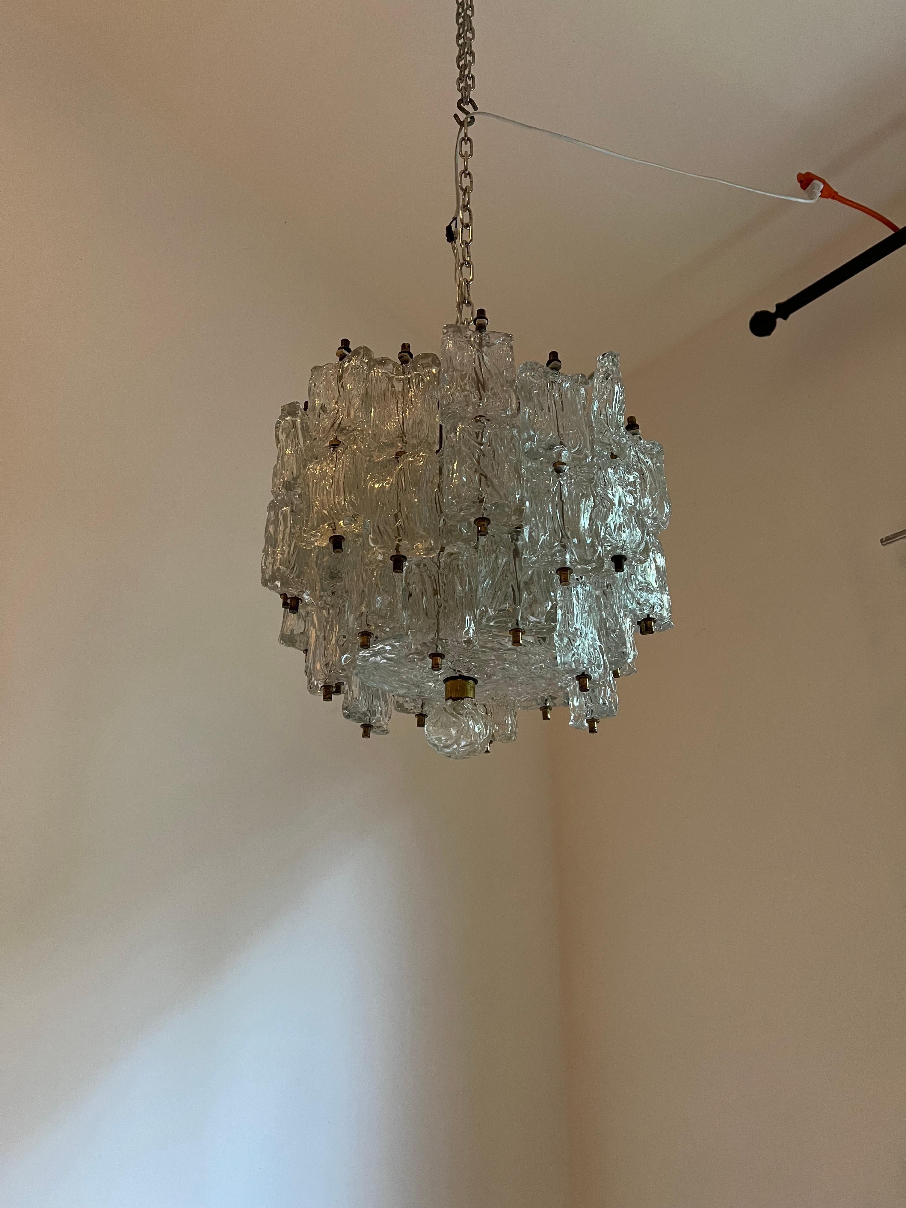 Large Chandelier in Murano Glass by Barovier Toso, Italy, circa 1950 12