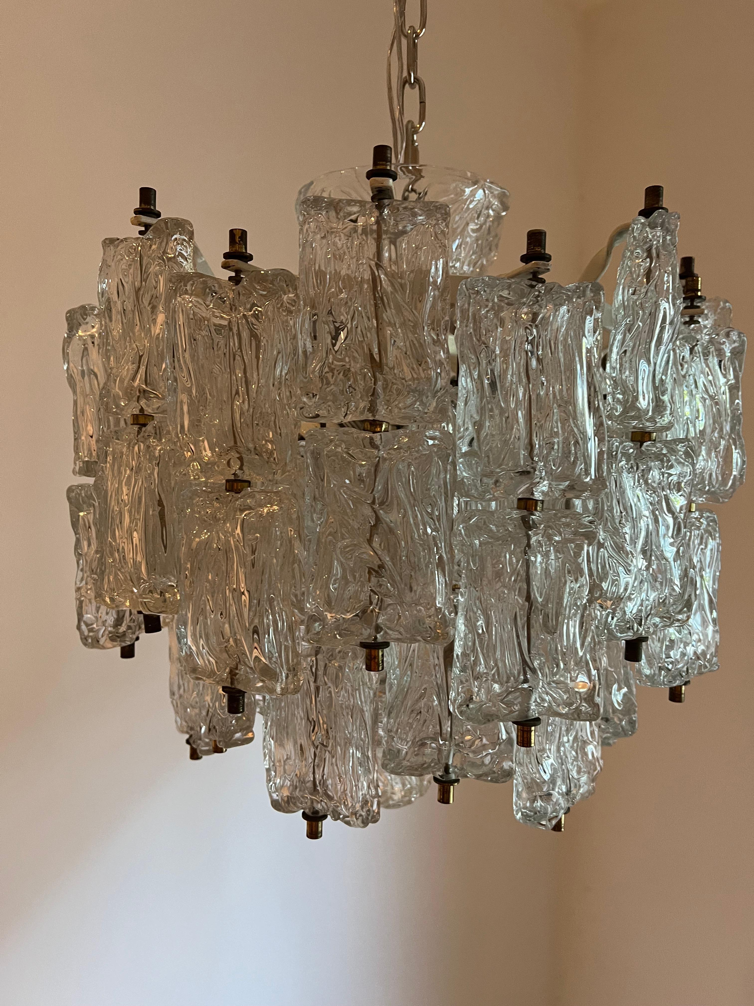 Large Chandelier in Murano Glass by Barovier Toso, Italy, circa 1950 13