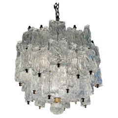 Large Chandelier in Murano Glass by Barovier Toso, Italy, circa 1950