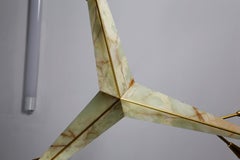 Large Chandelier in Onyx and Brass Attributed to Jacques Emile-Ruhlmann, 1940s