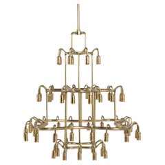 Grande lampadario in ottone patinato di Erik Herløw