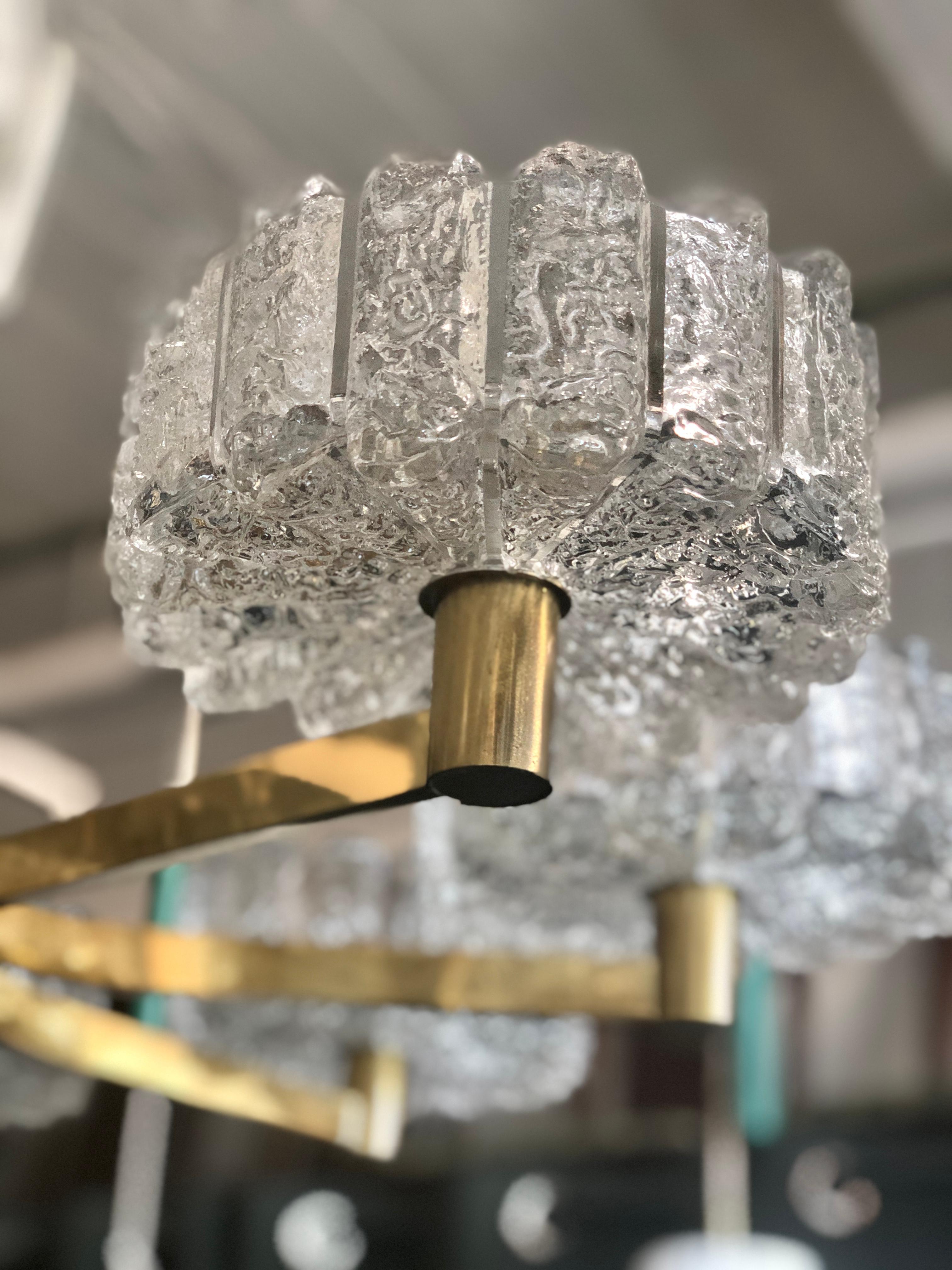 Large Chandelier, Orrefors Attributed In Good Condition For Sale In Long Island City, NY
