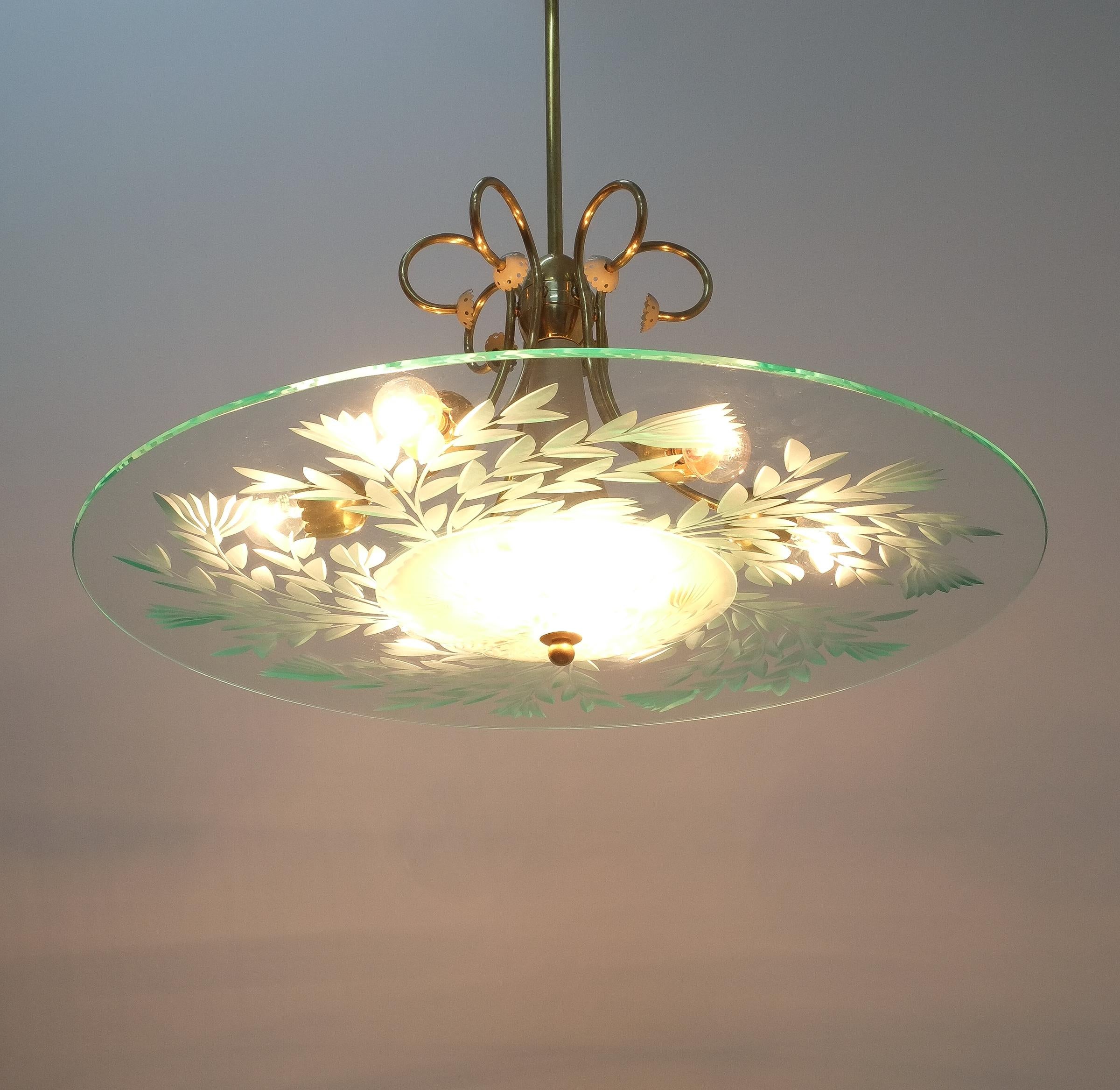 Unique chandelier by Luigi Brusotti, Italy, late Art Deco
Dimensions are 27.55