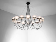 Large Chandelier with 16 Glass Spheres
