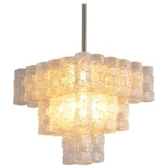 Vintage Italian Chandelier with Frosted Glass Sculptures