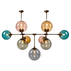 Large chandelier with nine globes, Murano, Italy, circa 2010 / 2020