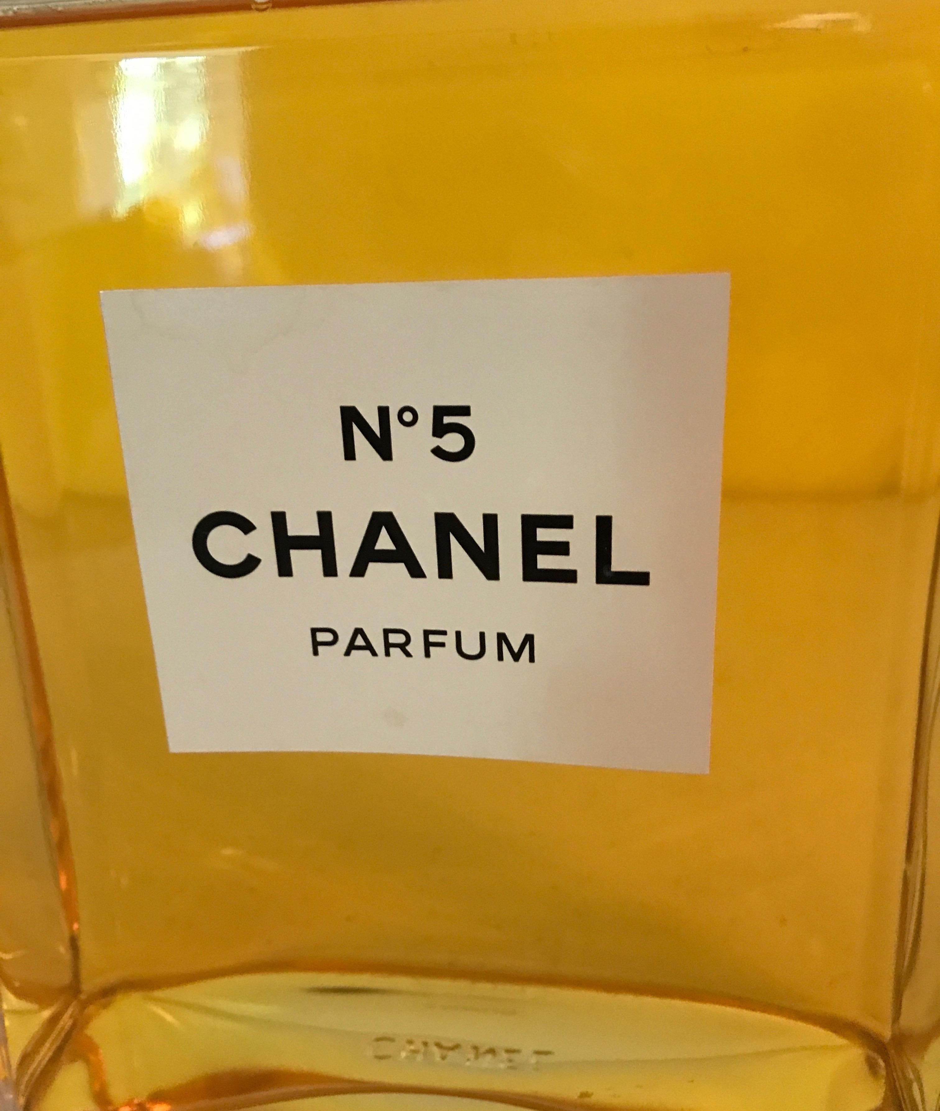 Large Chanel Fatice bottle of the famed perfume.