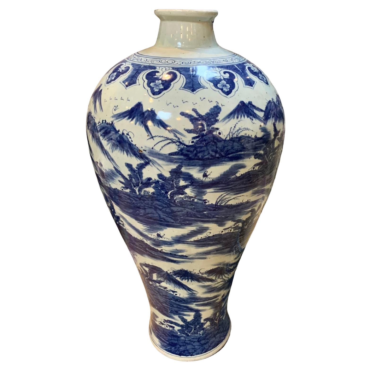 Set of two large Chang Dynasty porcelain vases.