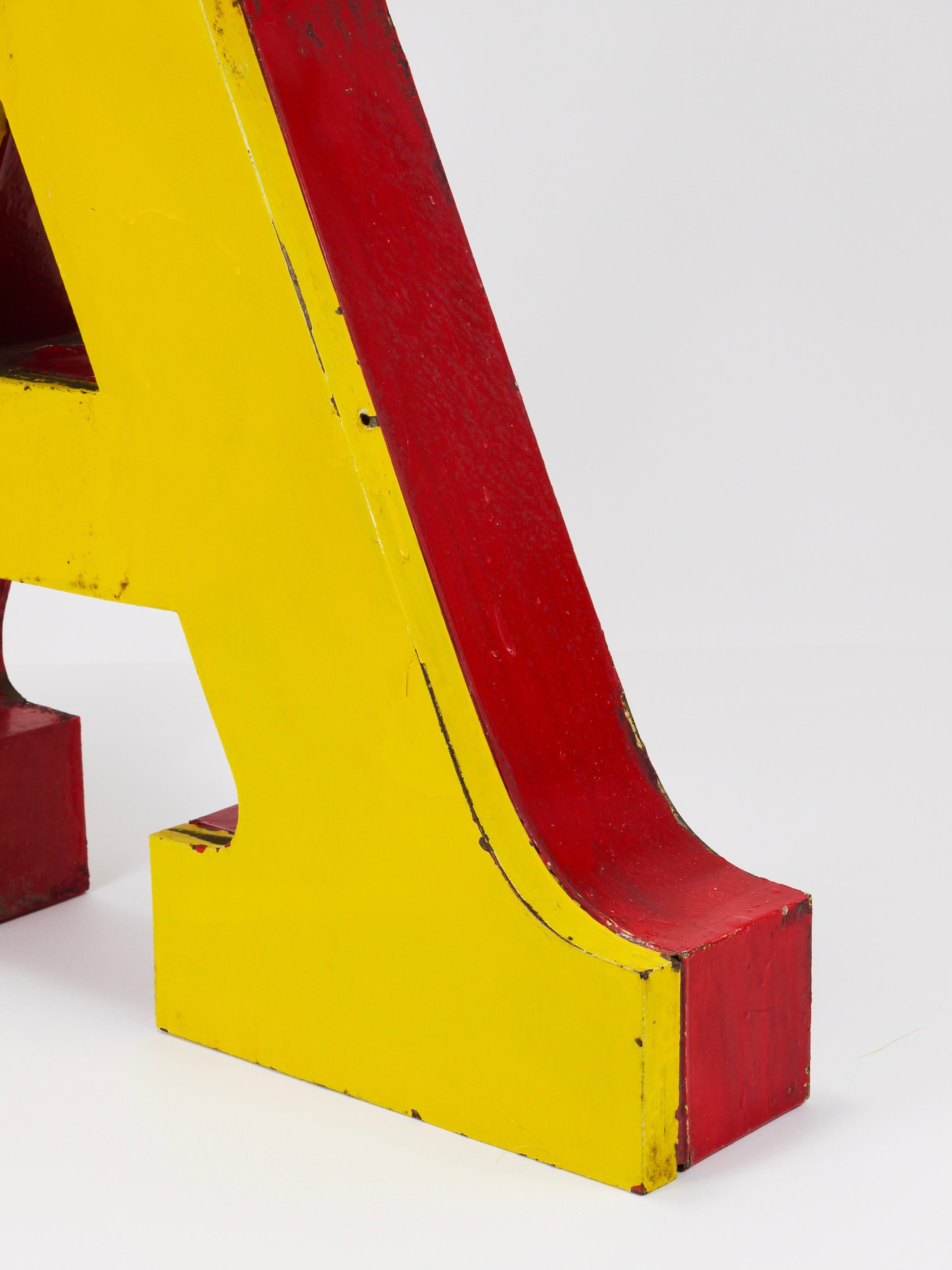 Large Channel Letter A Circus Lettering Advertising Sign from the the 1960s For Sale 8