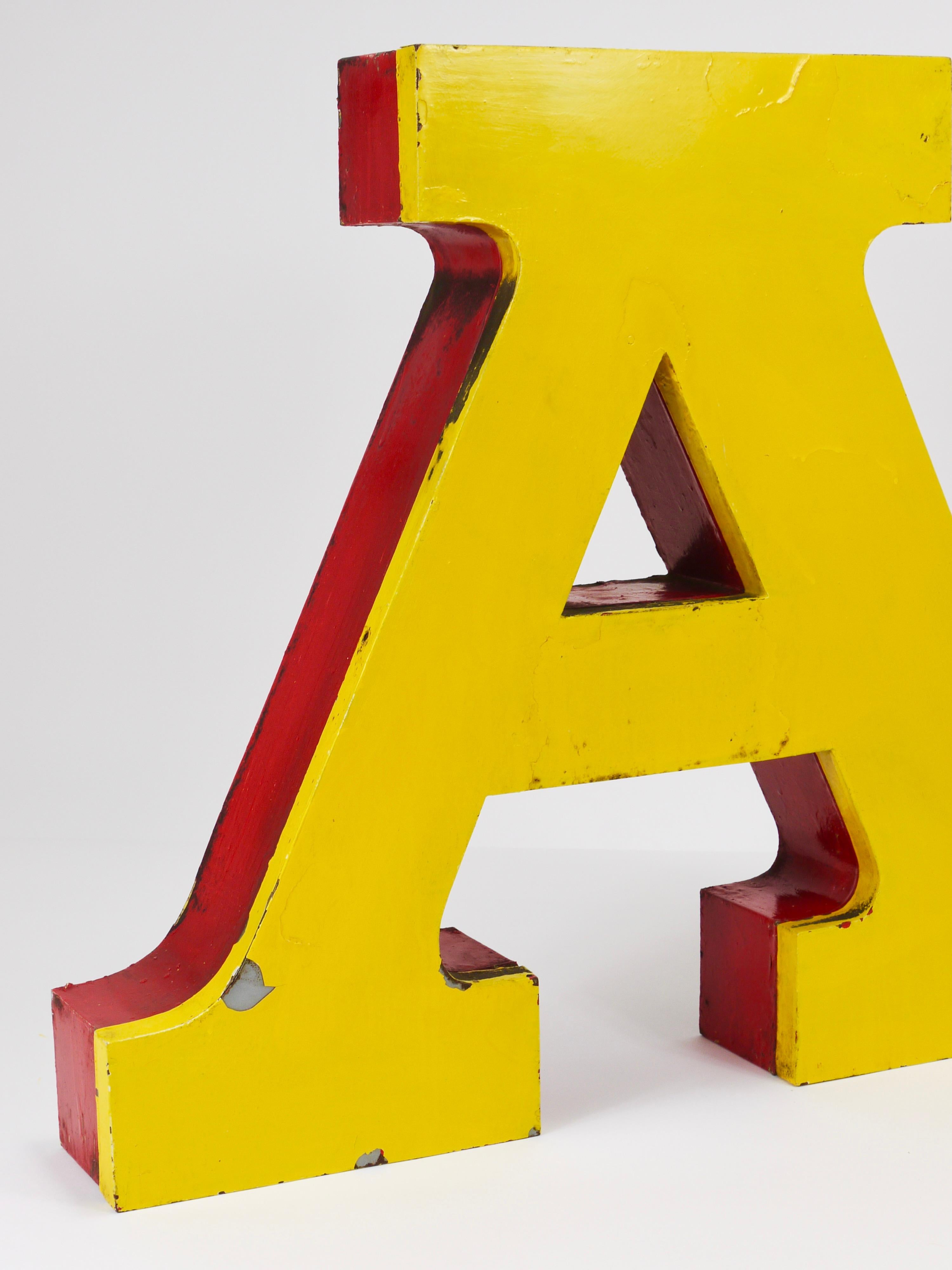 Large Channel Letter A Circus Lettering Advertising Sign from the the 1960s For Sale 10