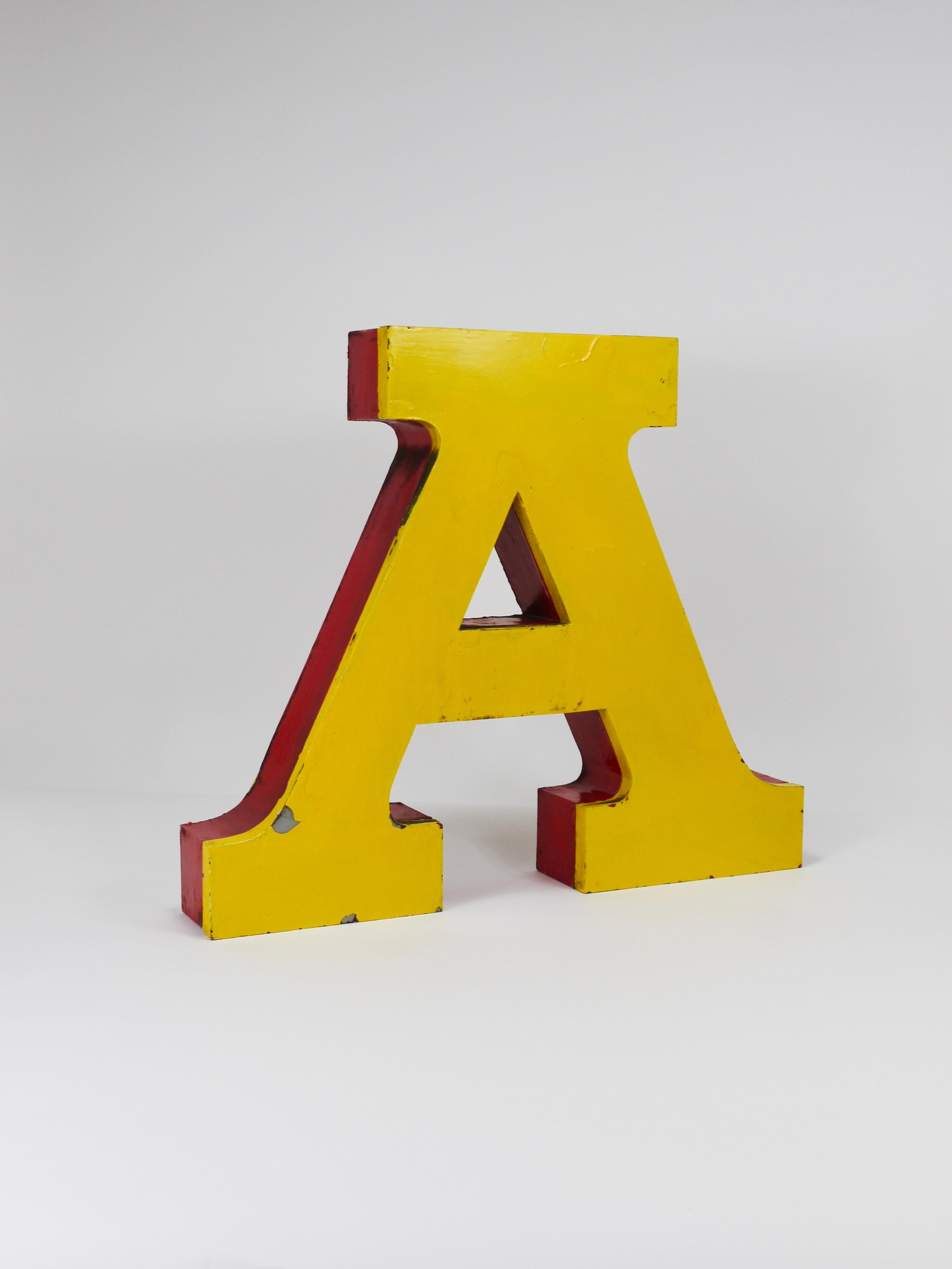 Industrial Large Channel Letter A Circus Lettering Advertising Sign from the the 1960s For Sale