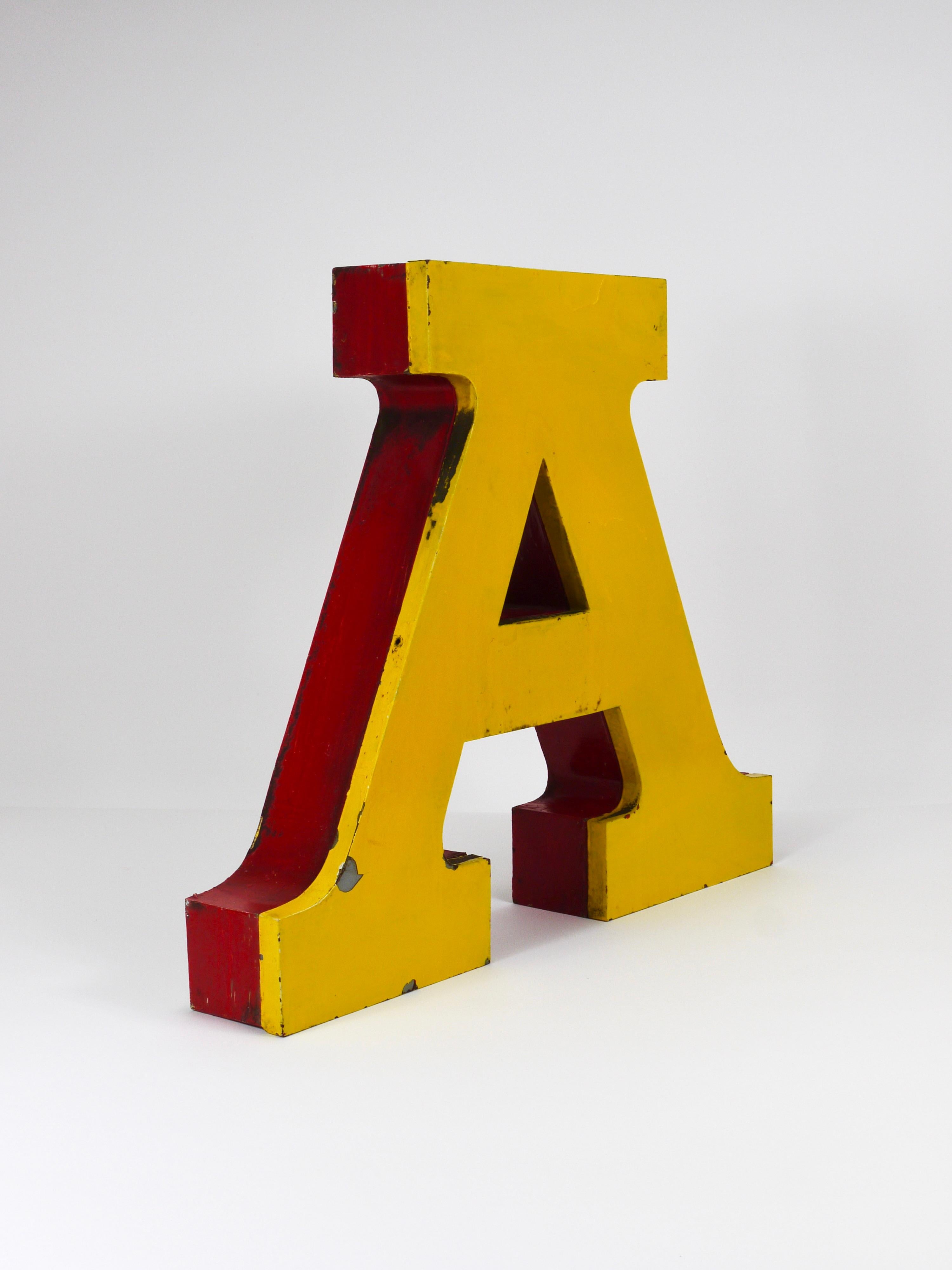 Austrian Large Channel Letter A Circus Lettering Advertising Sign from the the 1960s For Sale